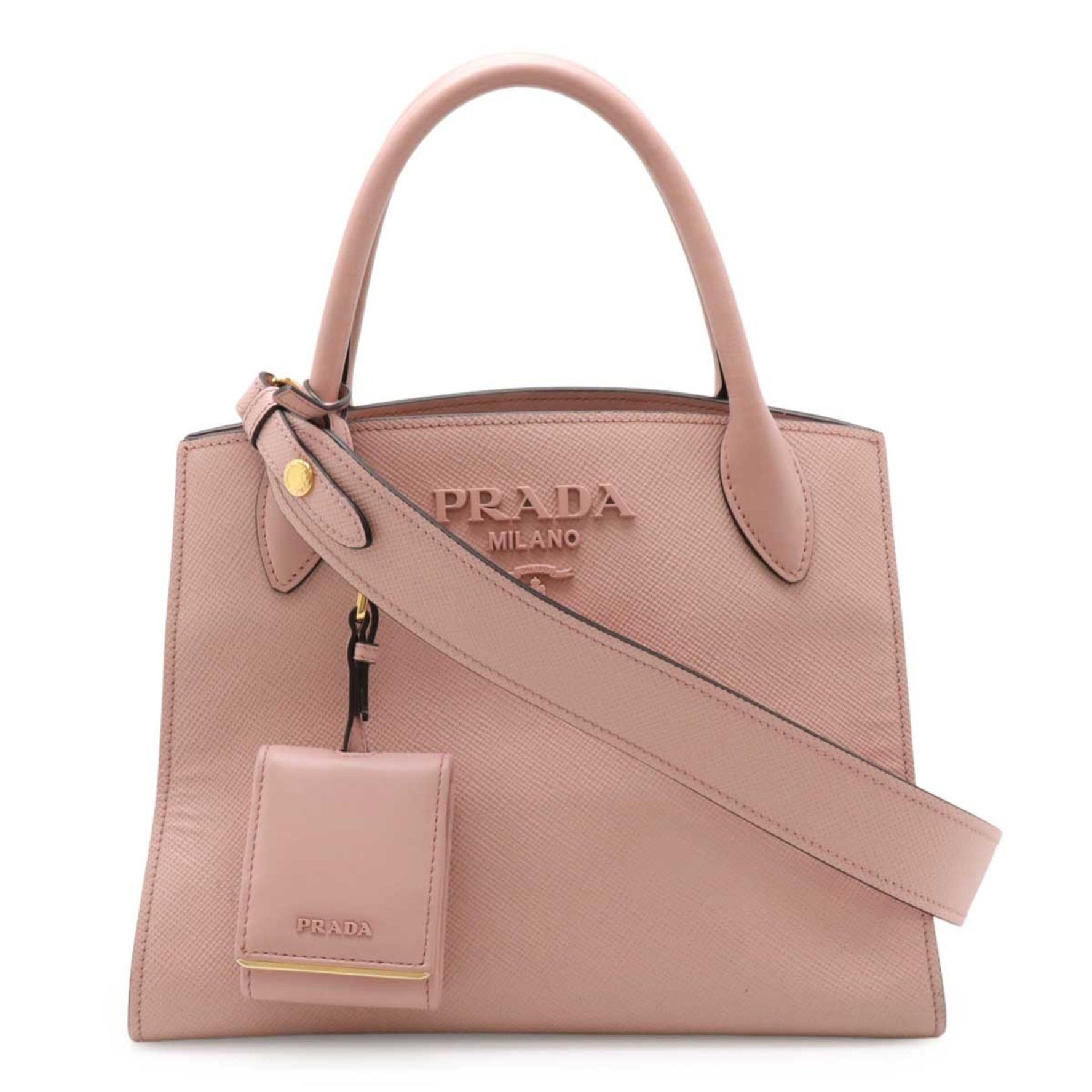 PRADA Monochrome Small Bag Handbag Shoulder Saffiano Leather