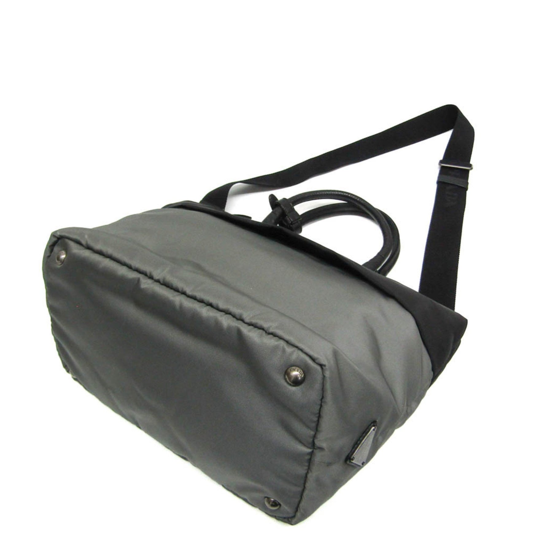 Prada Tessuto,Nappa Leather Handbag,Shoulder Bag Black,Gray