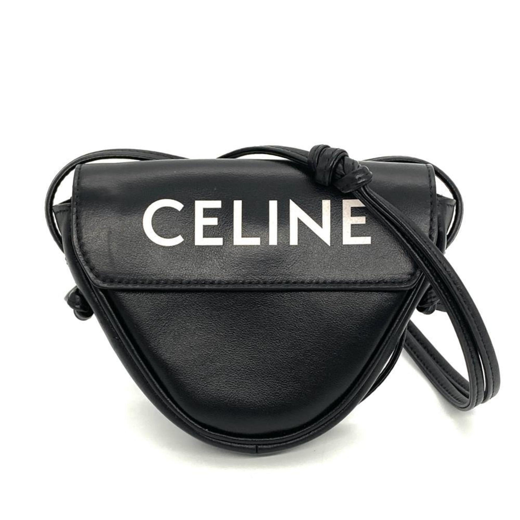 CELINE Triangle Shoulder Bag Leather Sacoche