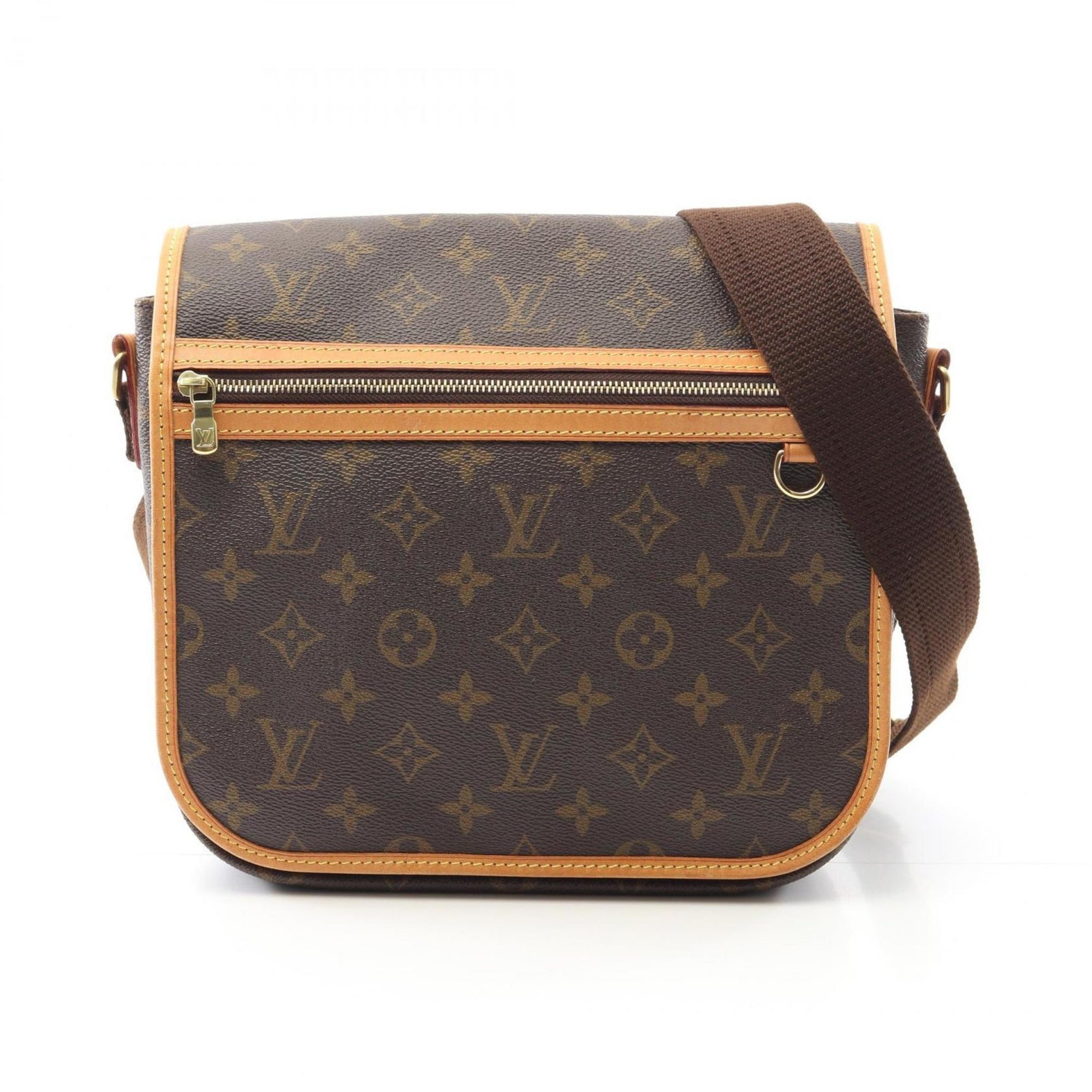 Louis Vuitton Bosphore Messenger PM Shoulder Bag in Coated Canvas and Leather with Monogram Design, Brown