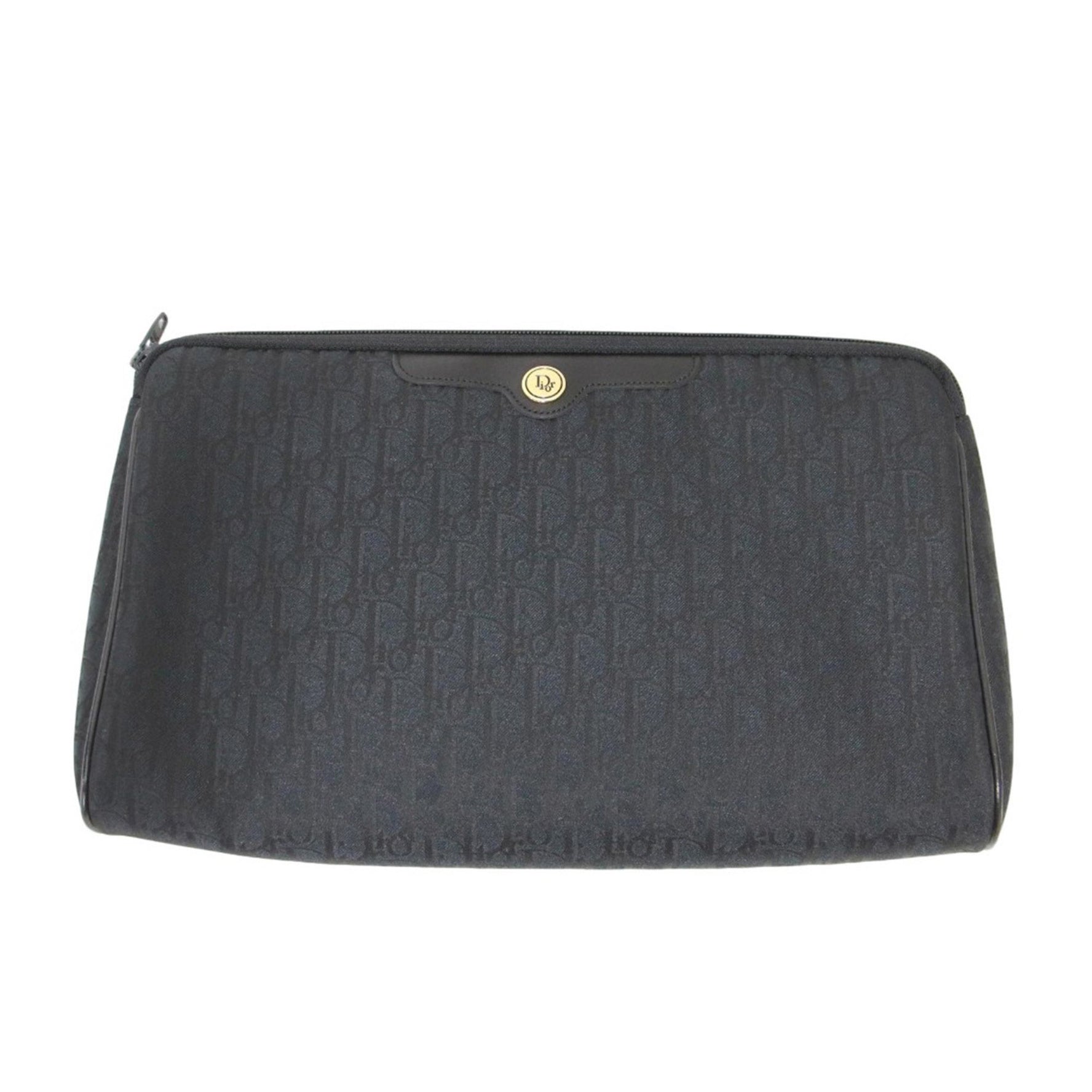 Christian Dior Monogram Pouch Clutch Bag in Nylon and Leather