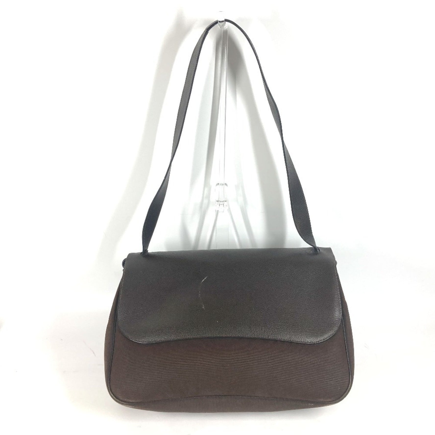 HERMES Sac Colorado GM flap bag shoulder canvas leather ladies