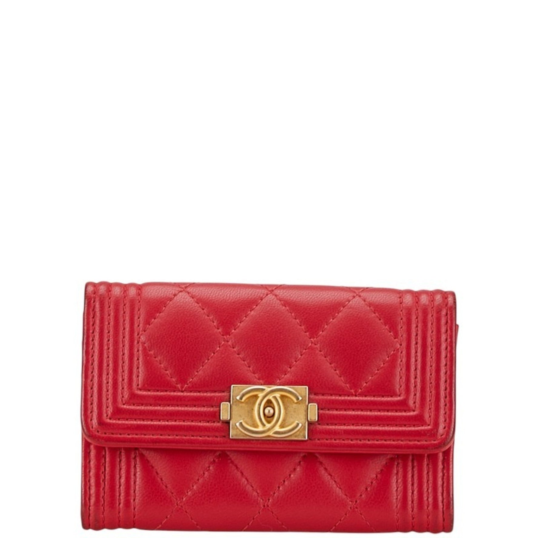 CHANEL Matelasse Coco Mark Business Card Case, Lambskin