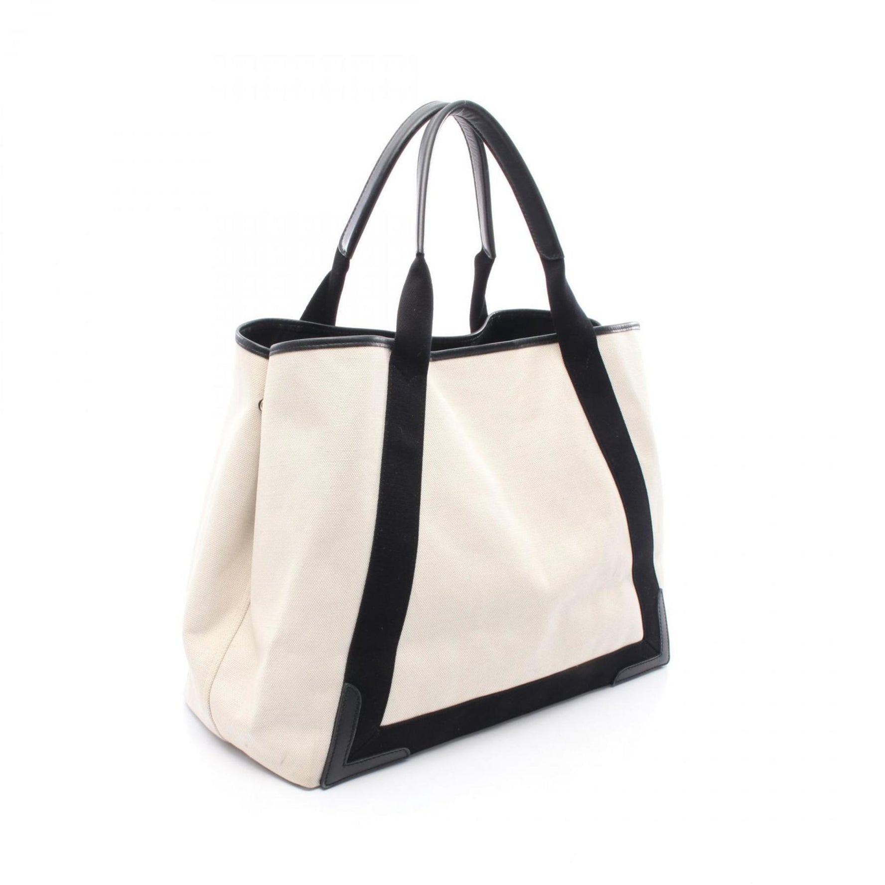 Balenciaga Navy Cabas Medium Tote Bag, Canvas and Leather, White/Black