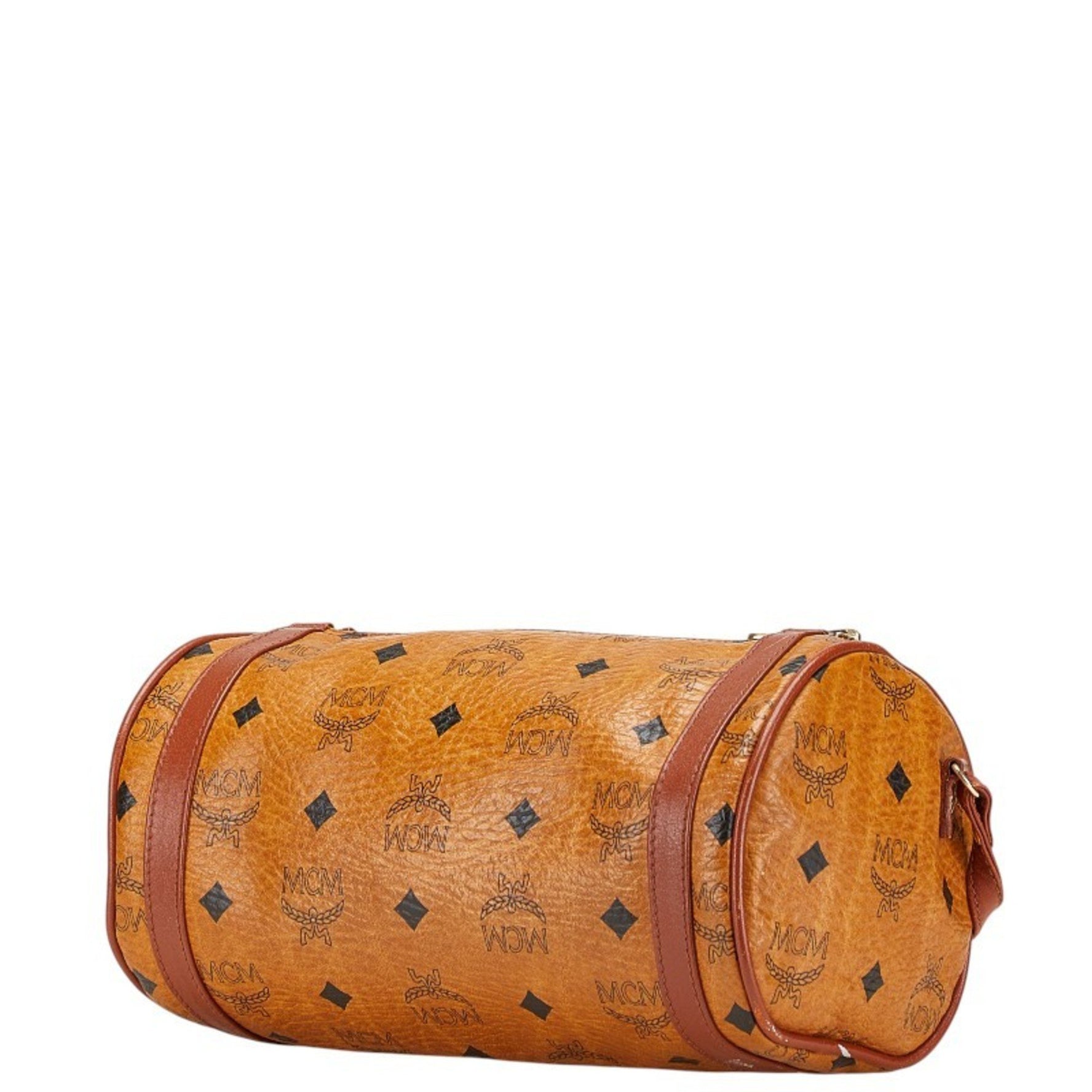 MCM Visetos Logogram Shoulder Bag in PVC and Leather