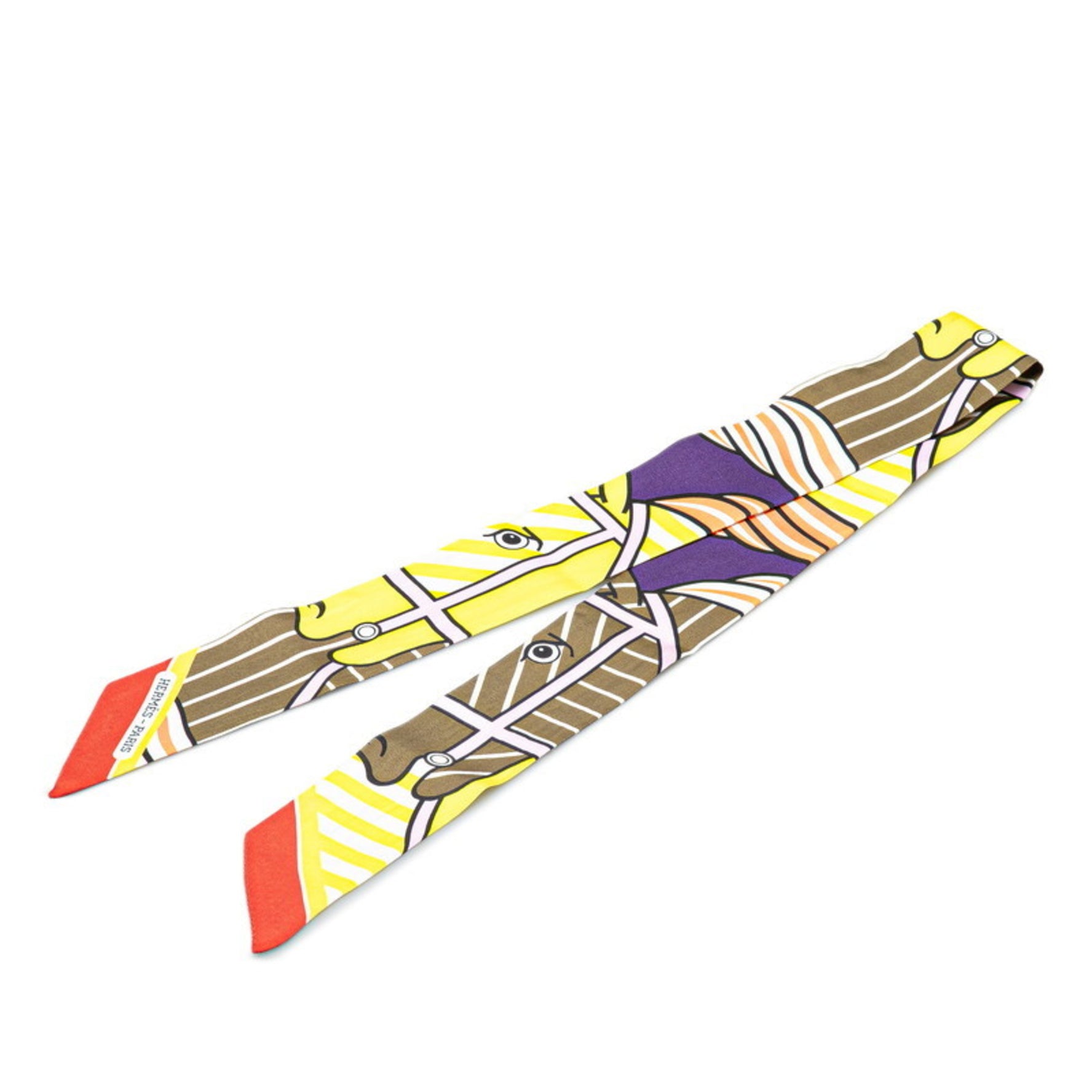 Hermes Twilly QUADRIGE BAYADERE Quadrige Bayadere Scarf Muffler Multicolor Silk