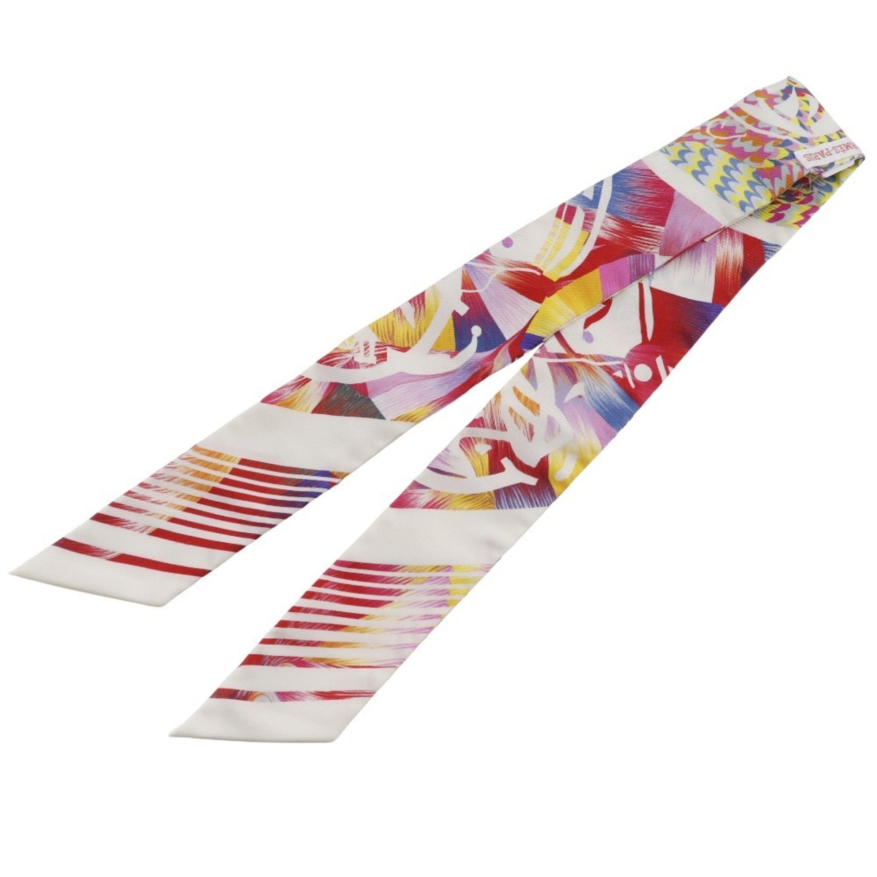 Hermes Hermès Twilly Scarf/Muffler, Kyoto Marble Silk, White Rose