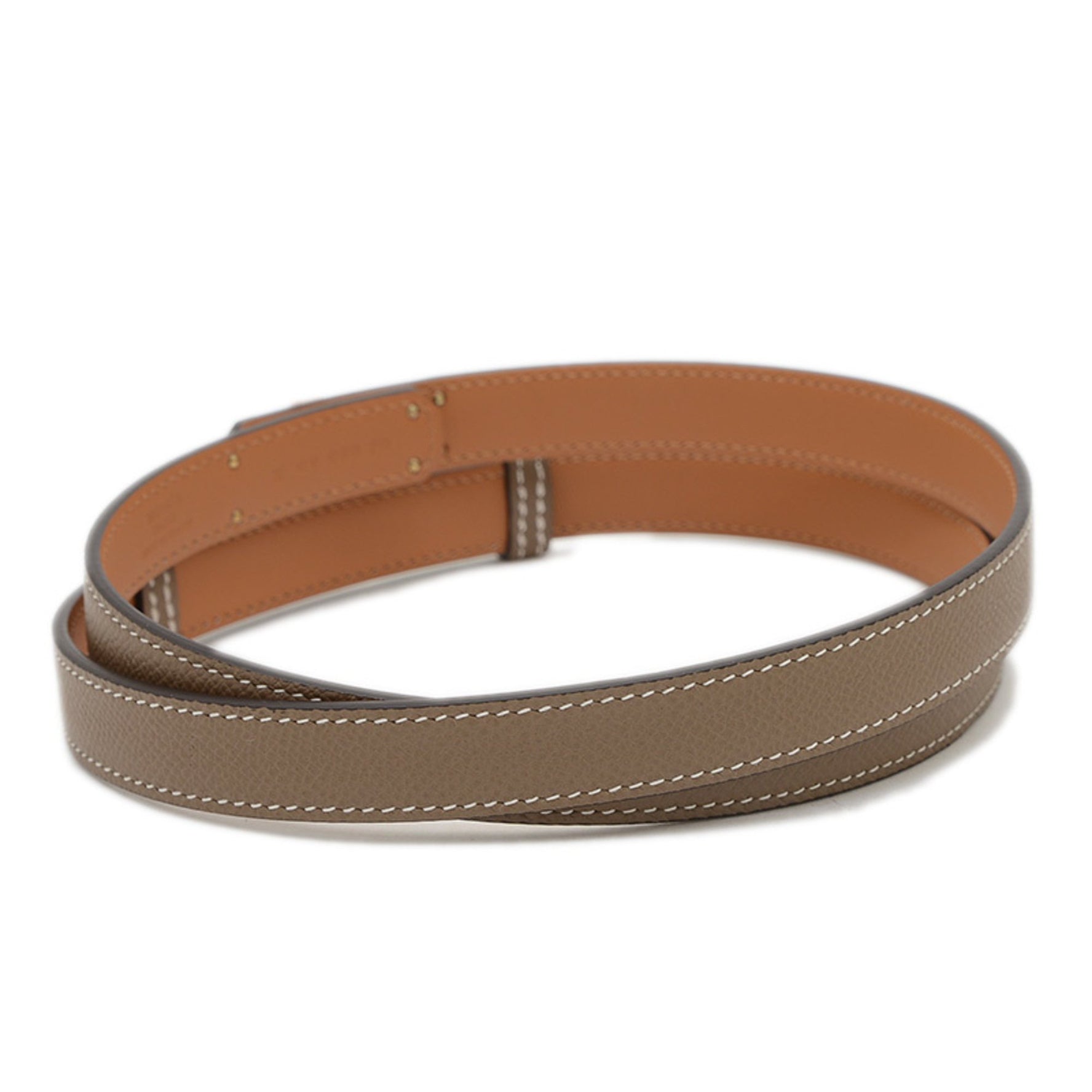 Hermes Hermès Kelly Belt 18 Epsom Etoupe Rose Gold Hardware K Stamp