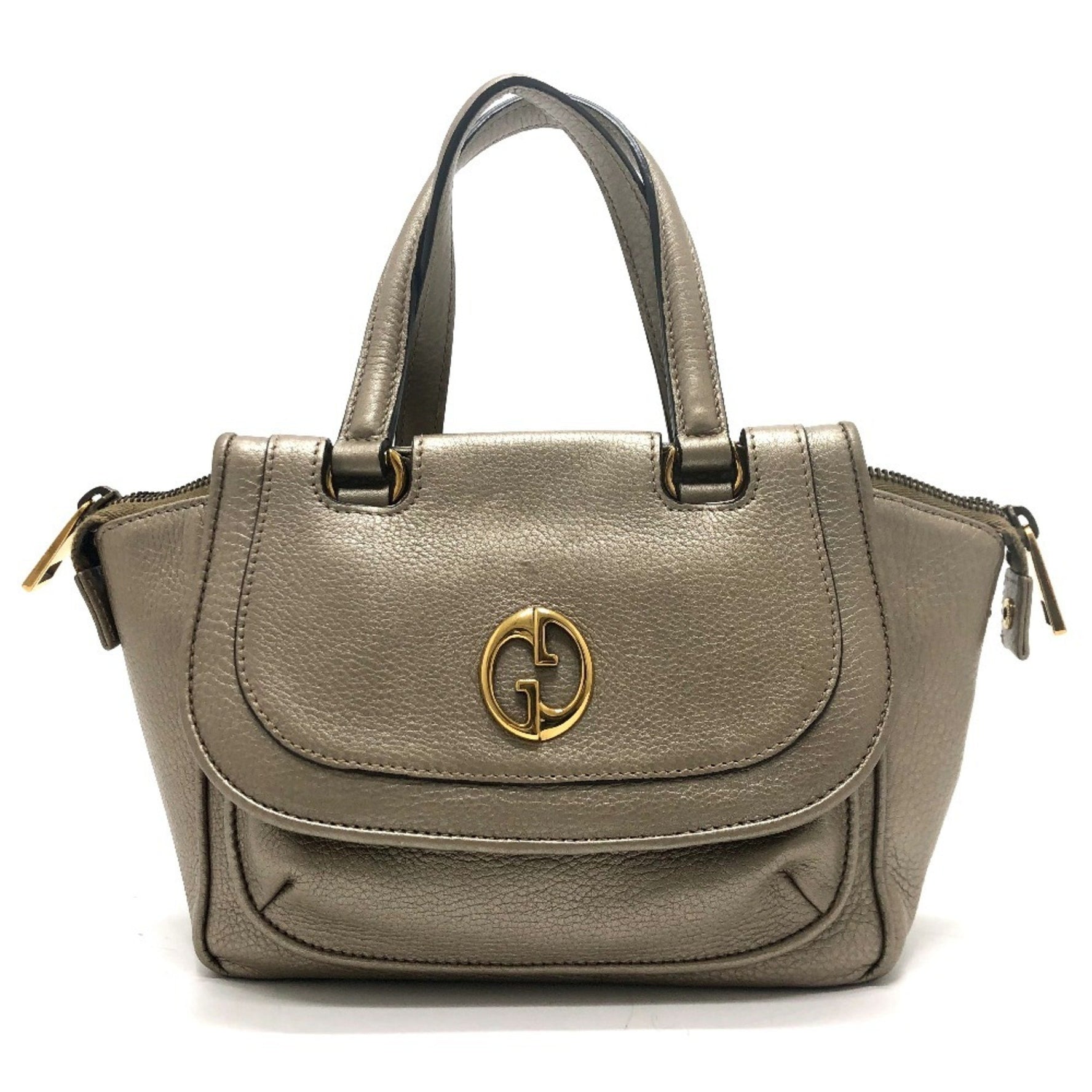 GUCCI GG Double G Detail Handbag Leather