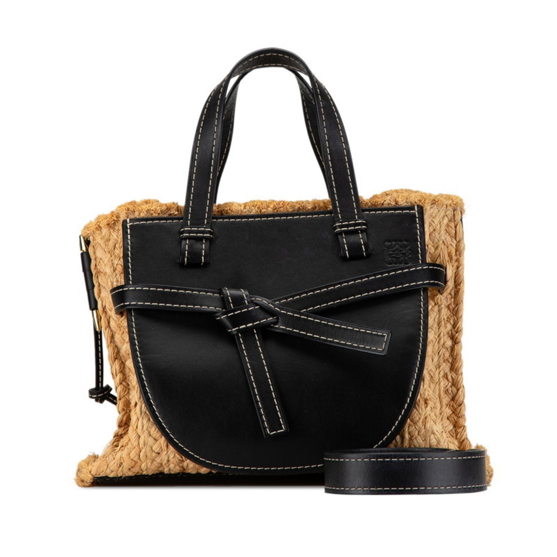 LOEWE GATE Handbag Shoulder Bag Raffia Leather