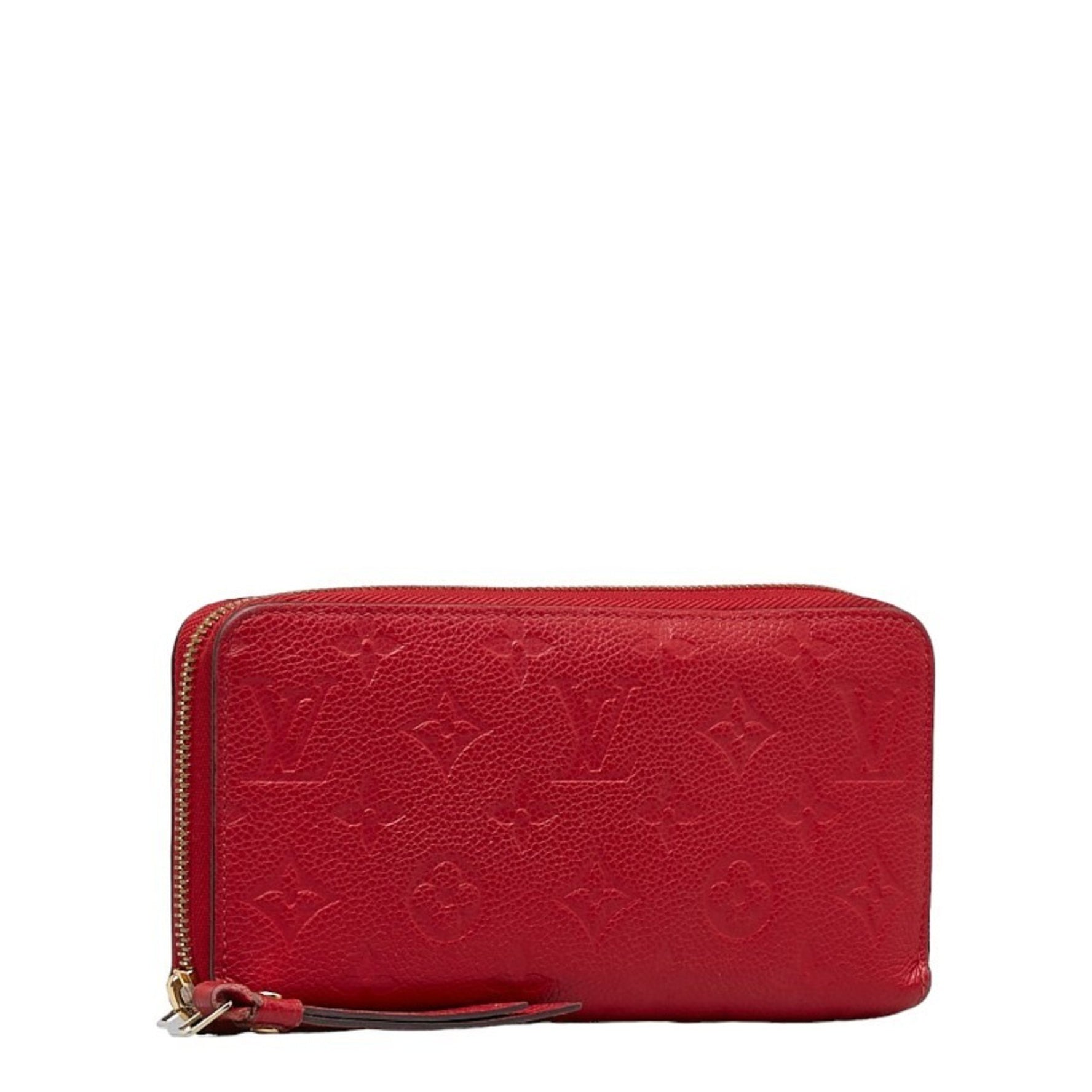 Louis Vuitton Monogram Empreinte Zippy Wallet Long Scarlet Red Calf Leather