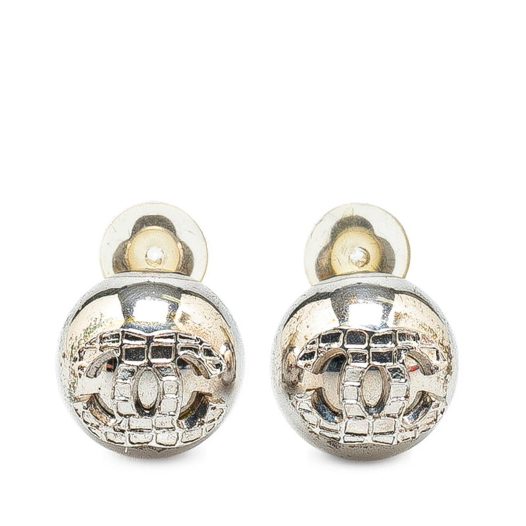 Chanel Coco Mark Ball Earrings Metal