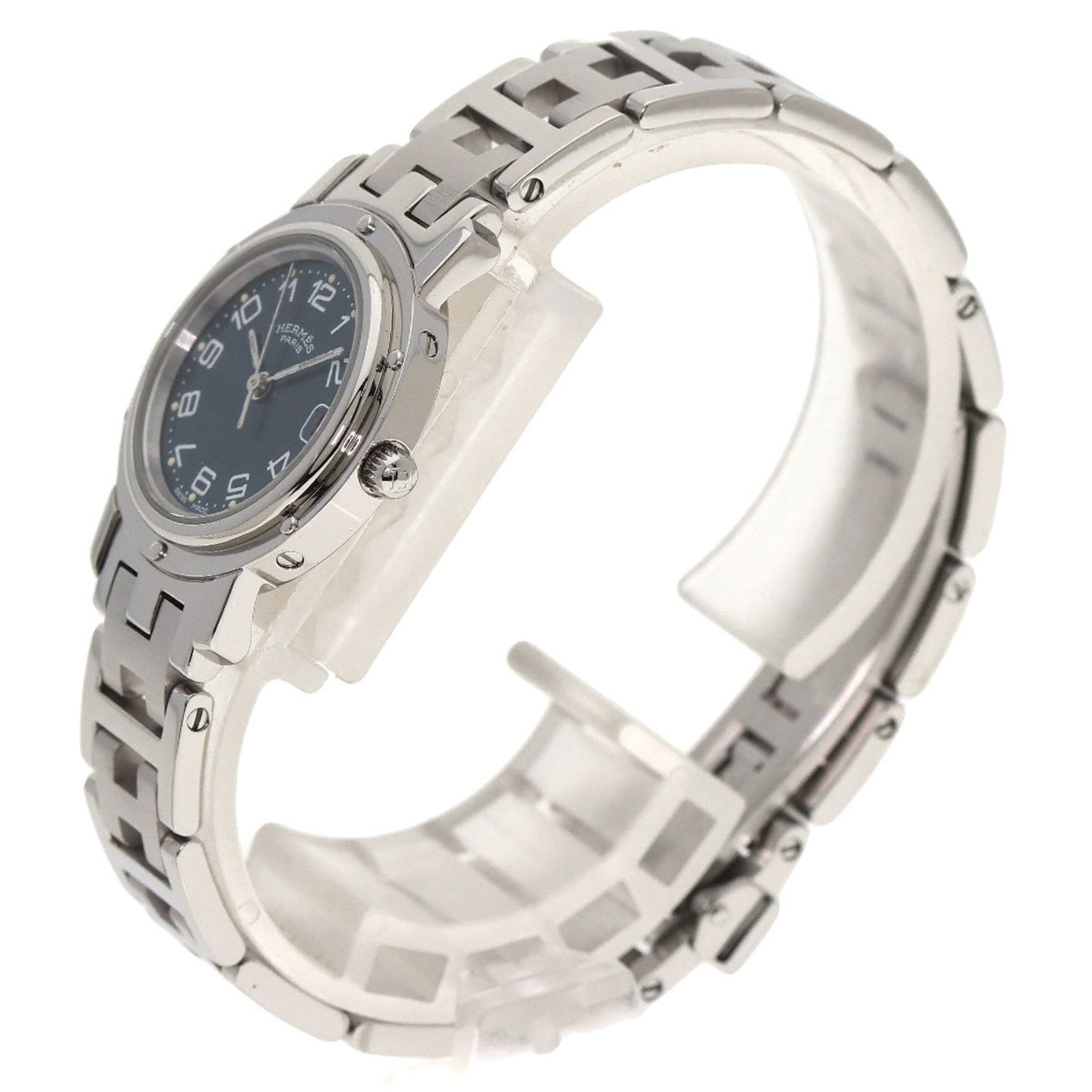 Hermes Clipper Watch Stainless Steel SS Ladies