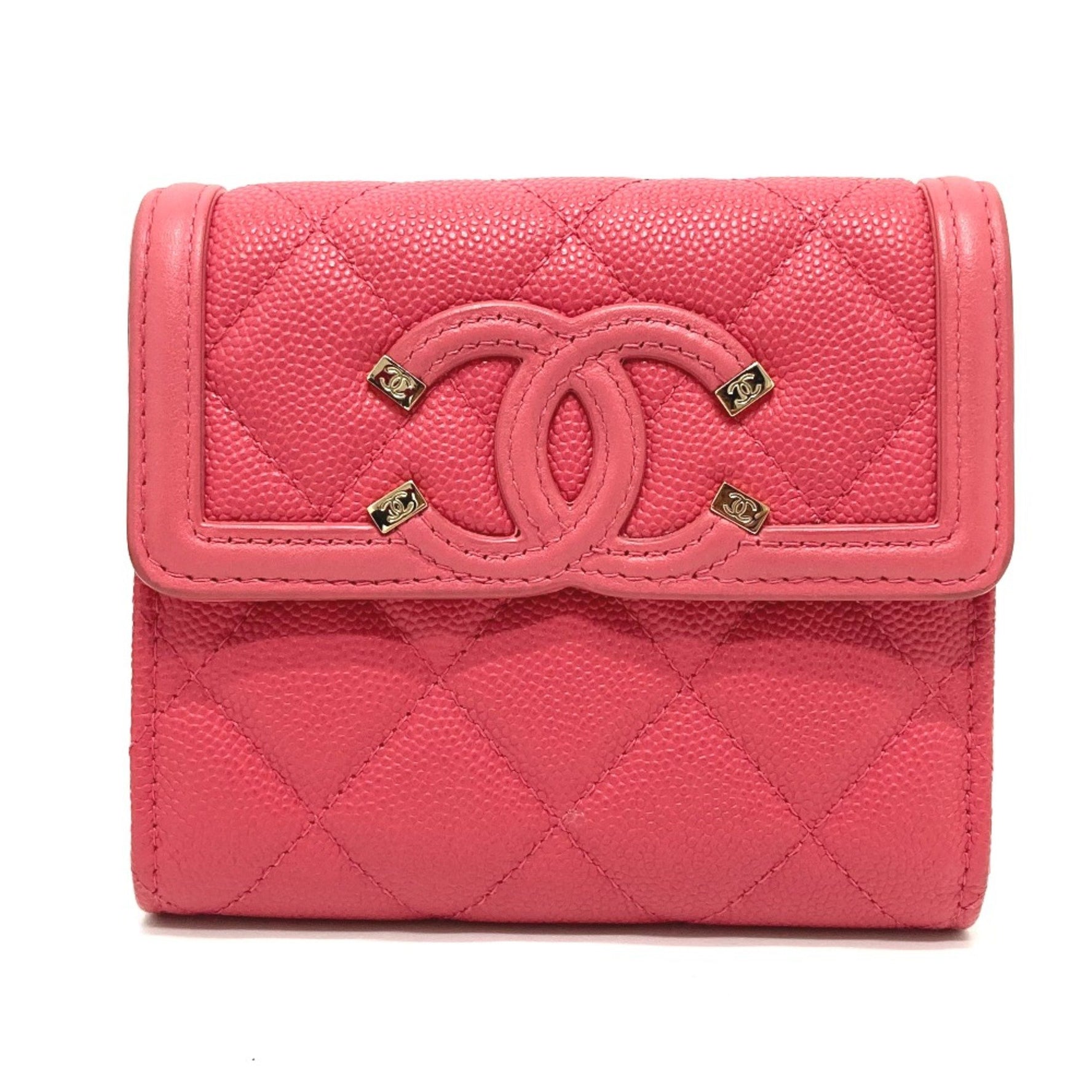 Chanel CC filigree medium wallet Trifold wallet Based