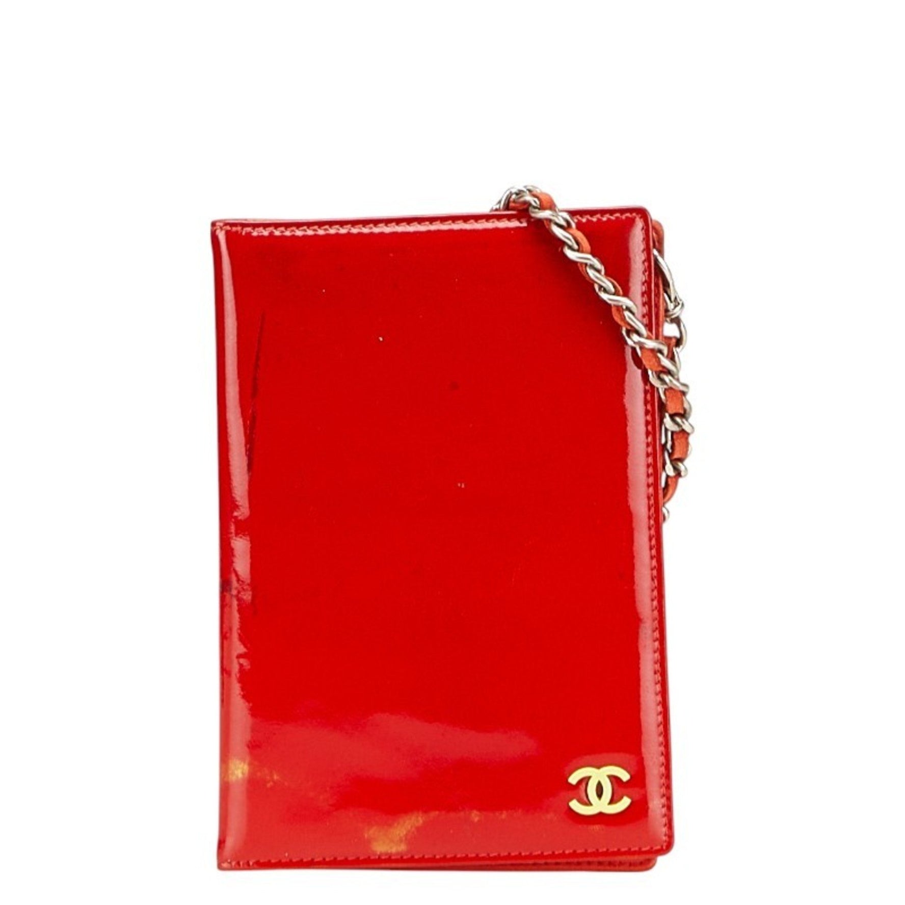 CHANEL Coco Mark Card Case Red Enamel