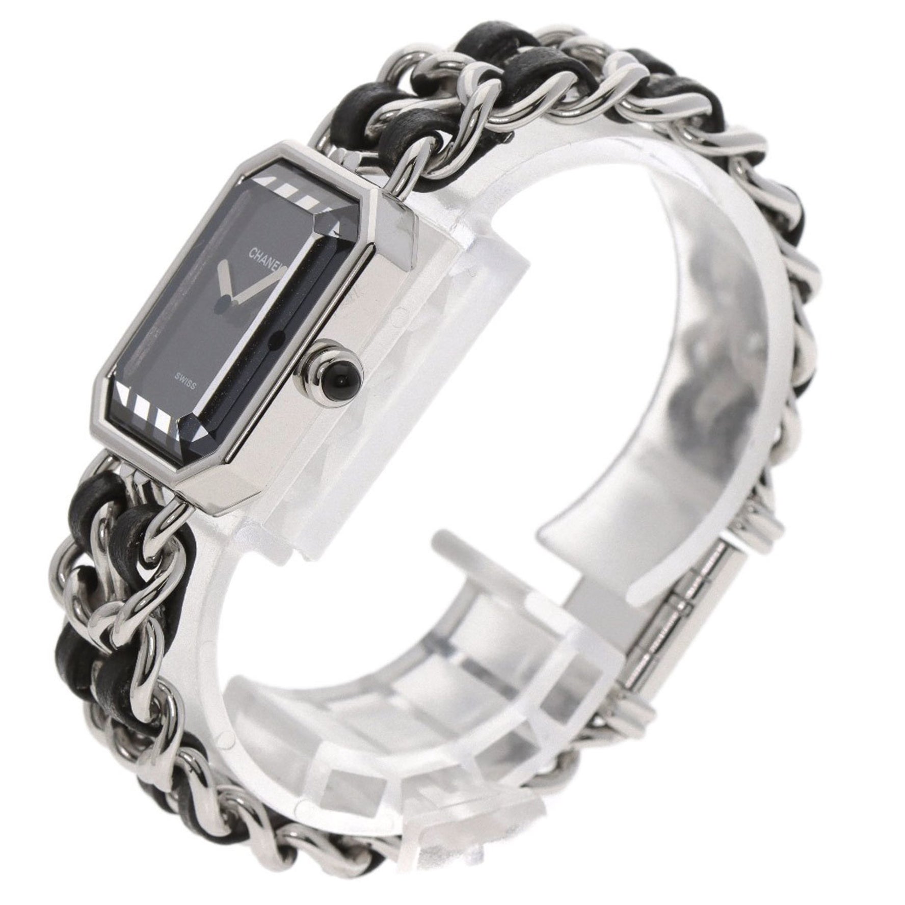 Chanel Premiere M Watch, Stainless Steel/Stainless Steel Leather