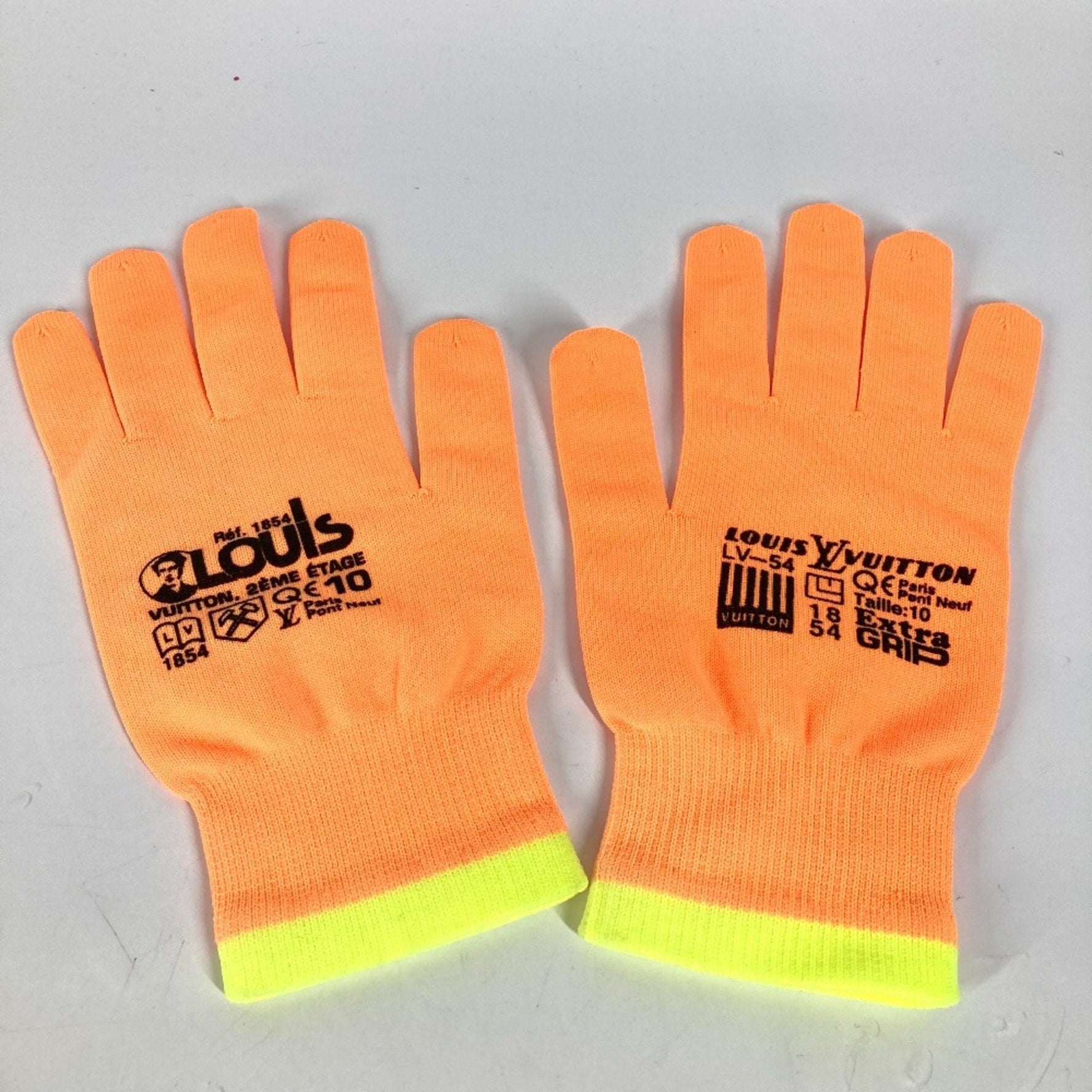 Louis Vuitton Gon RGB Gloves Work Nylon Polyurethane Orange