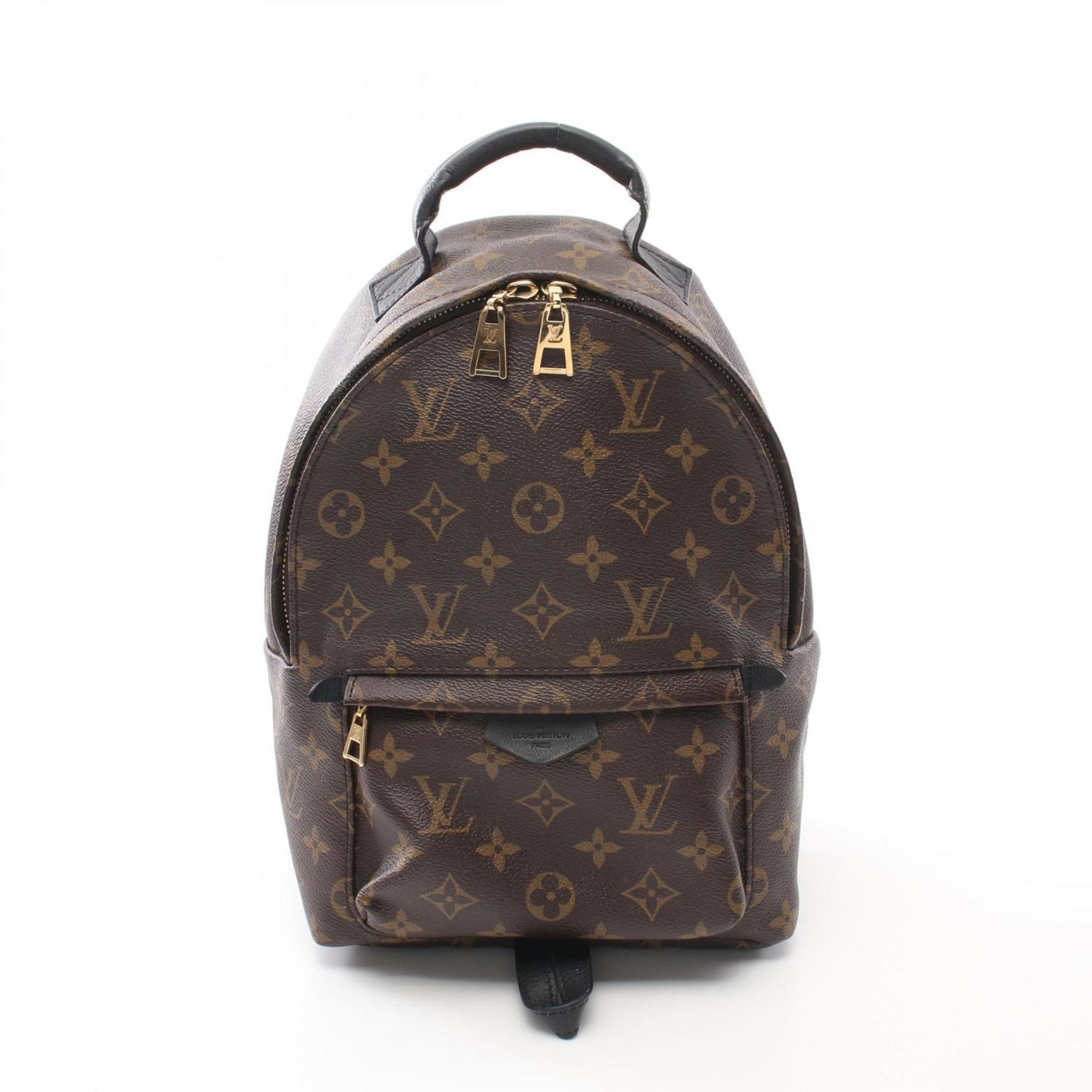 Louis Vuitton Palm Springs Backpack PM Monogram Rucksack Bag Coated Canvas Leather Brown Black