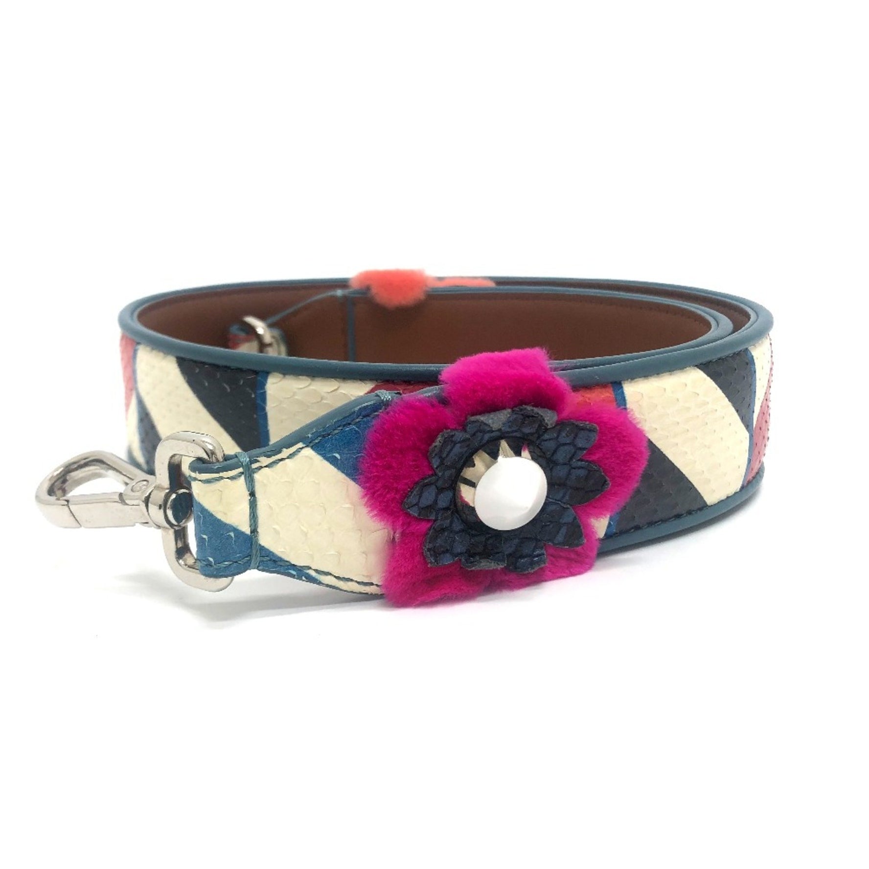 Fendi Flower studs bags bag accessories Shoulder strap Multicolore x Multicolore x SilverHardware