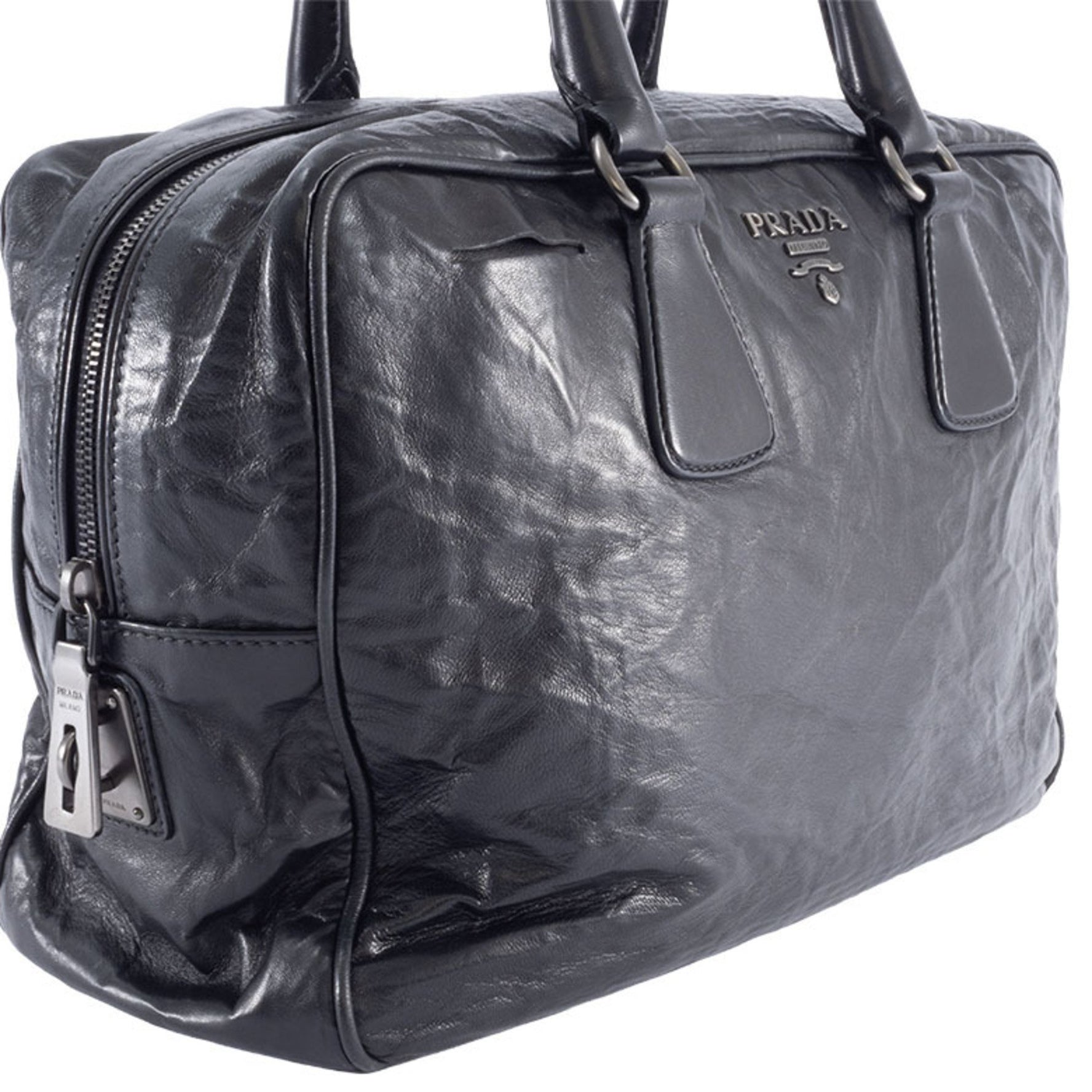 Prada Nappa Handbag Lamb Leather Boston Bag