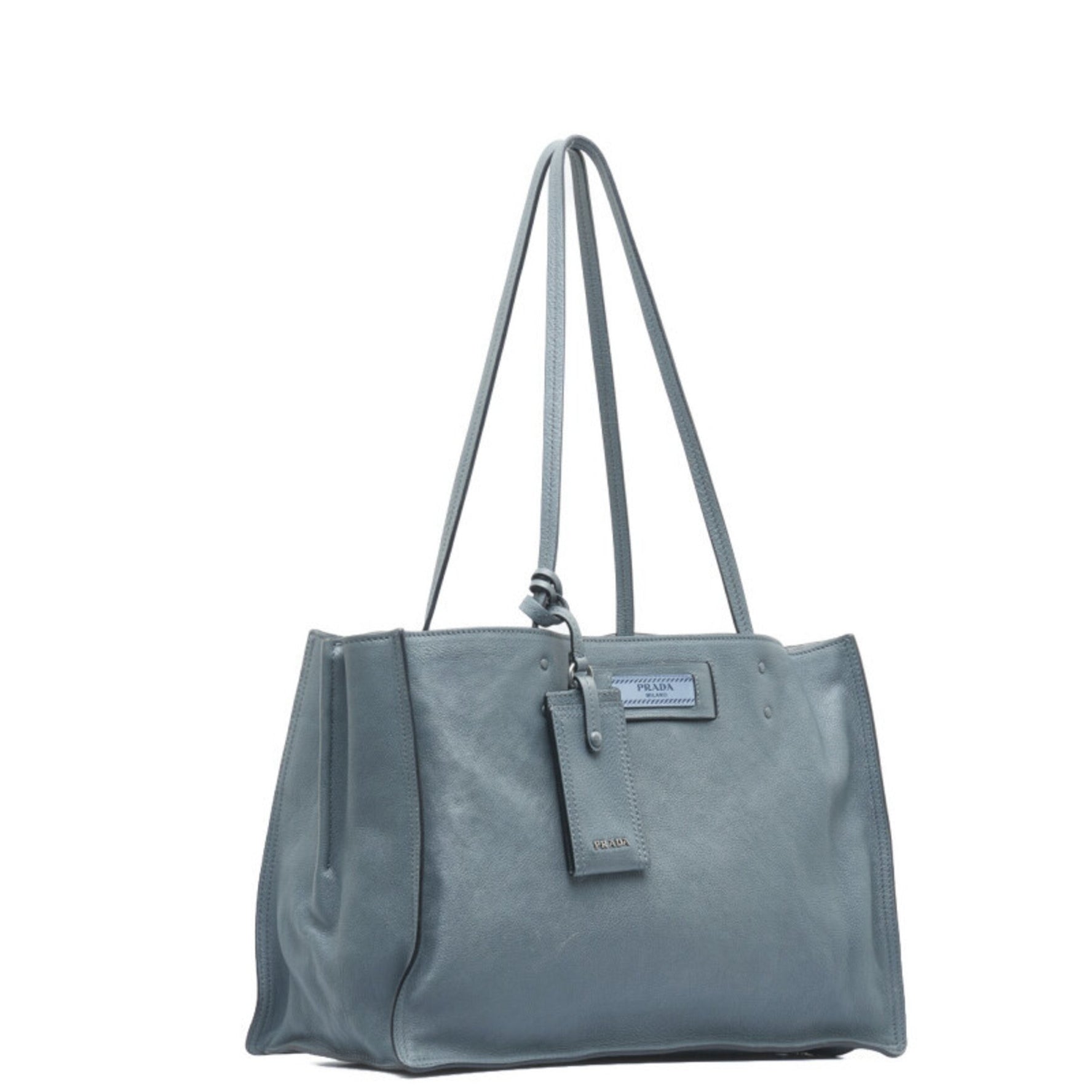 Prada Etit Shoulder Bag Tote Blue Leather