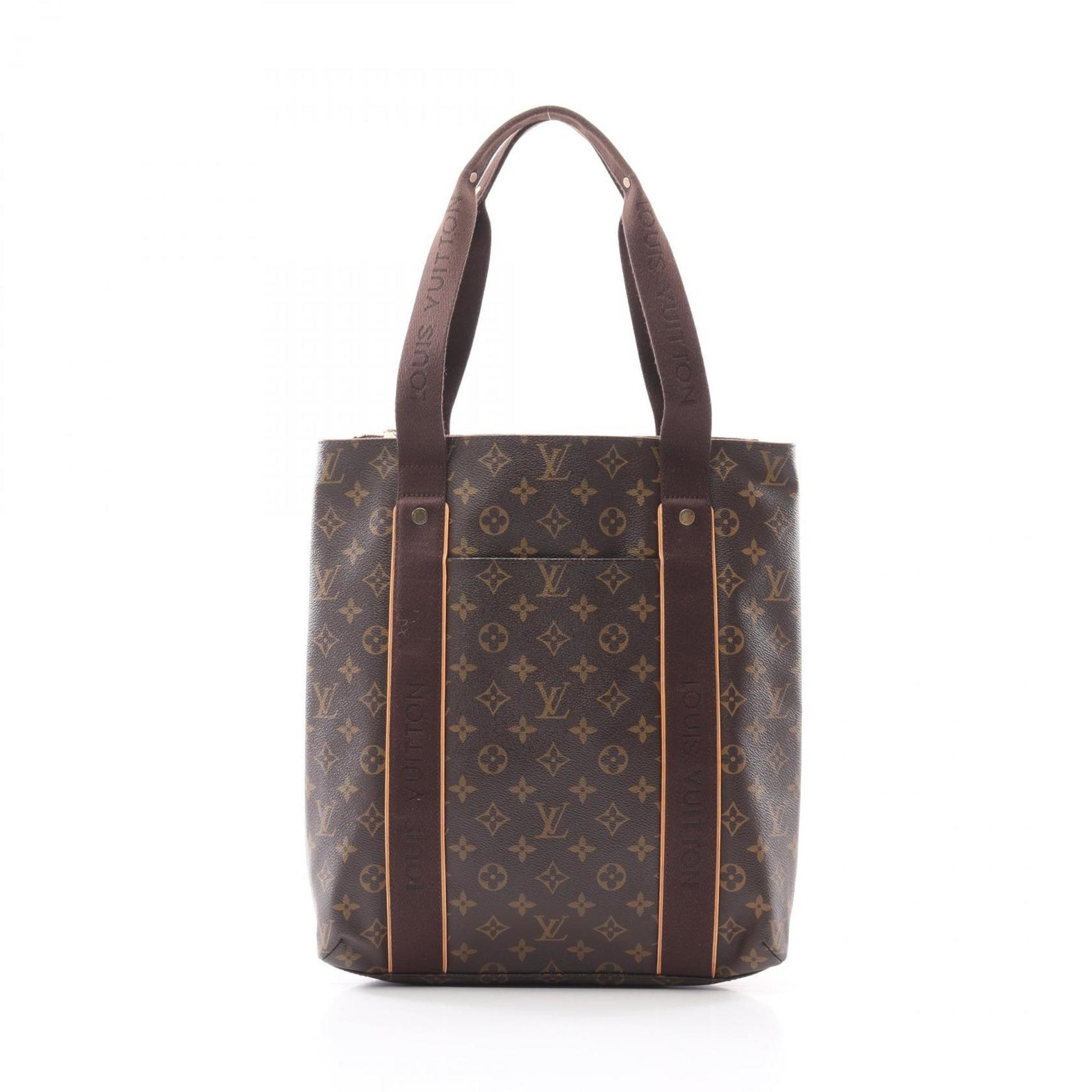 Louis Vuitton Cabas Bobur Tote Bag Coated Canvas Leather Monogram Men's