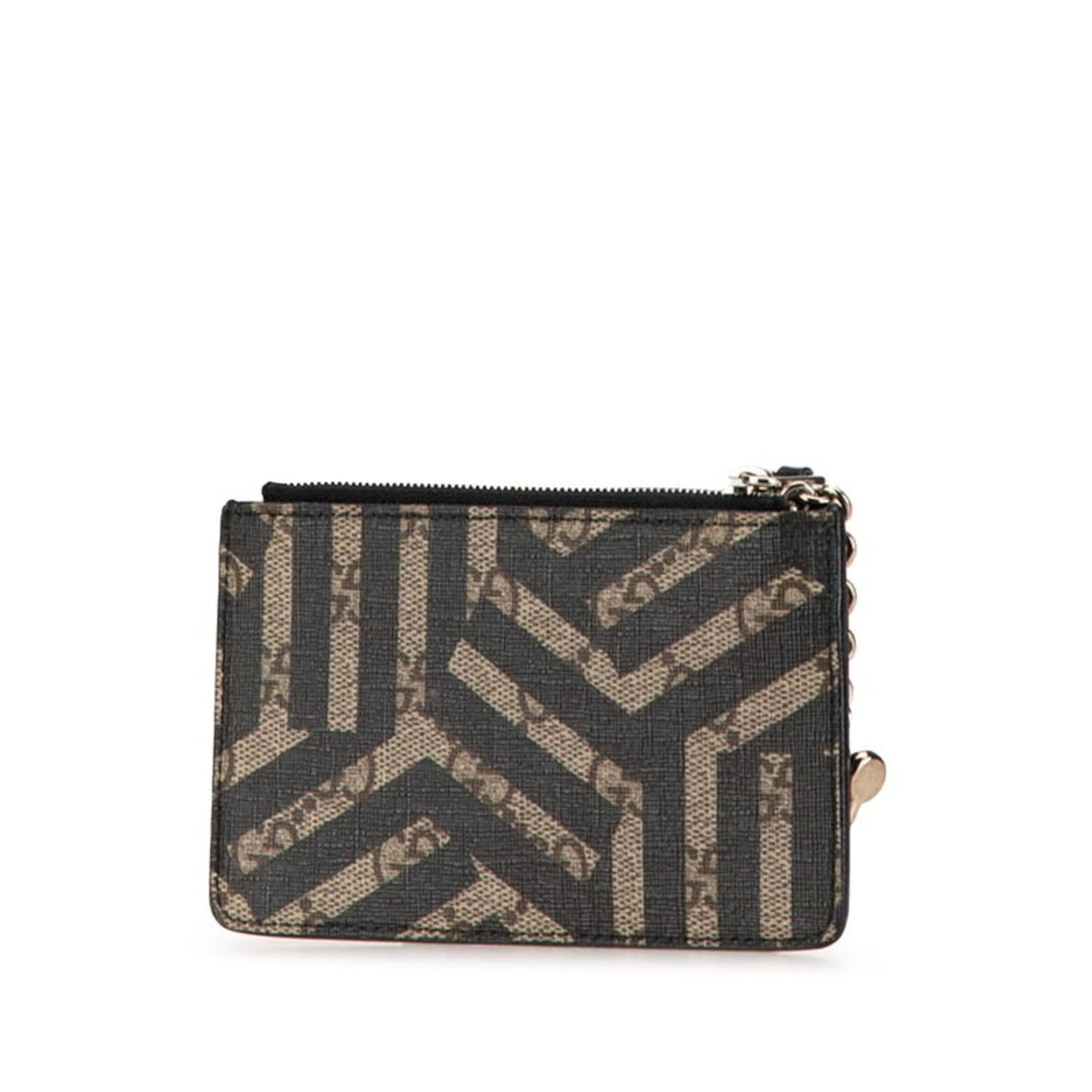 Gucci GG Kaleido Supreme Coin Case Purse Khaki Black PVC Leather