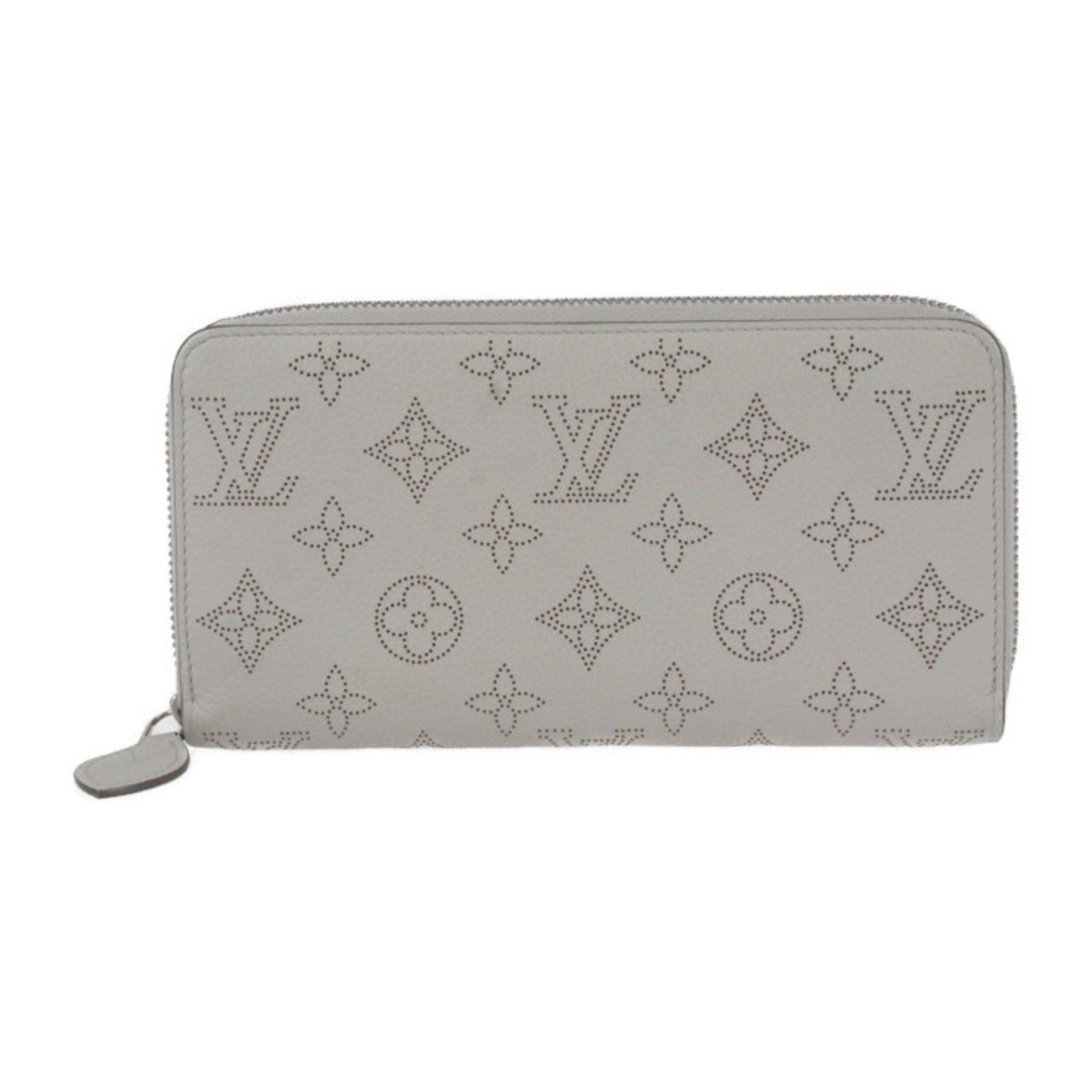 Louis Vuitton Zippy Wallet Monogram Mahina Long Leather Bloom Rose Mademoiselle Round Gray