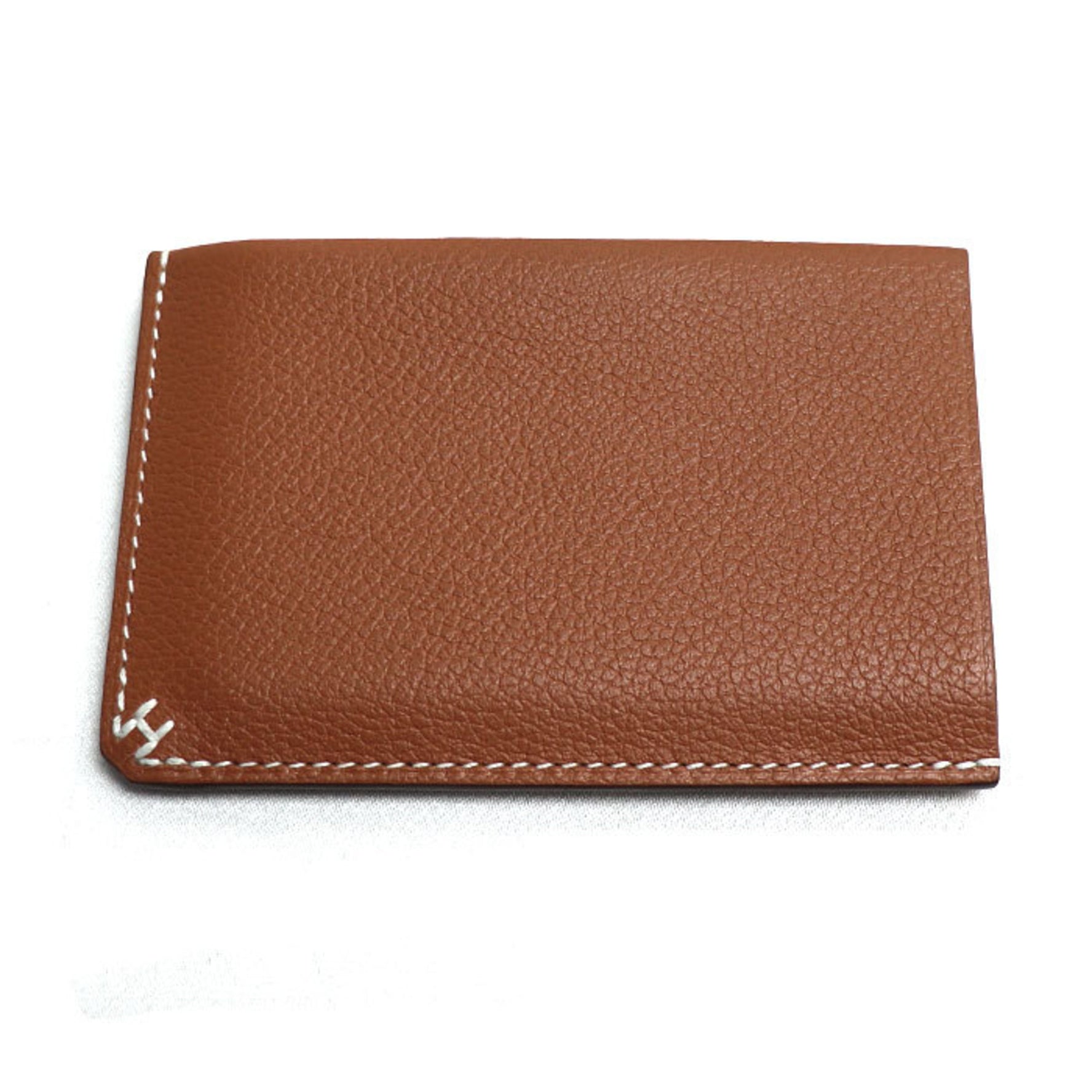 HERMES H Series Evercolor Card Case Gold Unisex