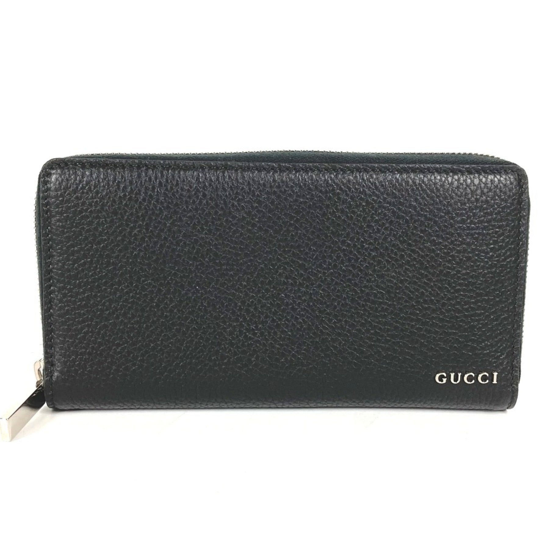 GUCCI Logo Zip-Around Wallet, Leather, Like New