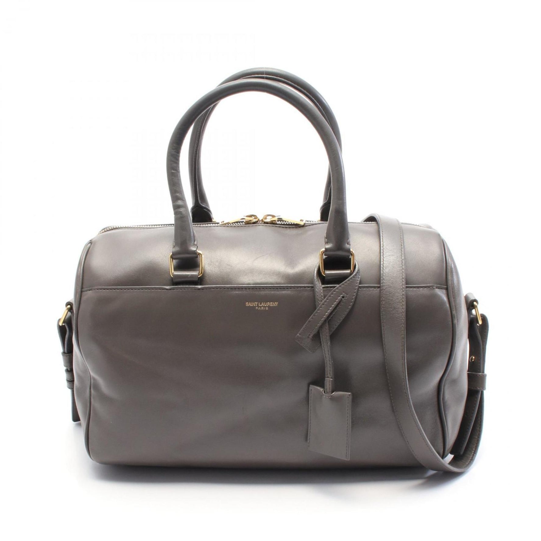 Saint Laurent Classic Duffle 6 Handbag Leather Grey