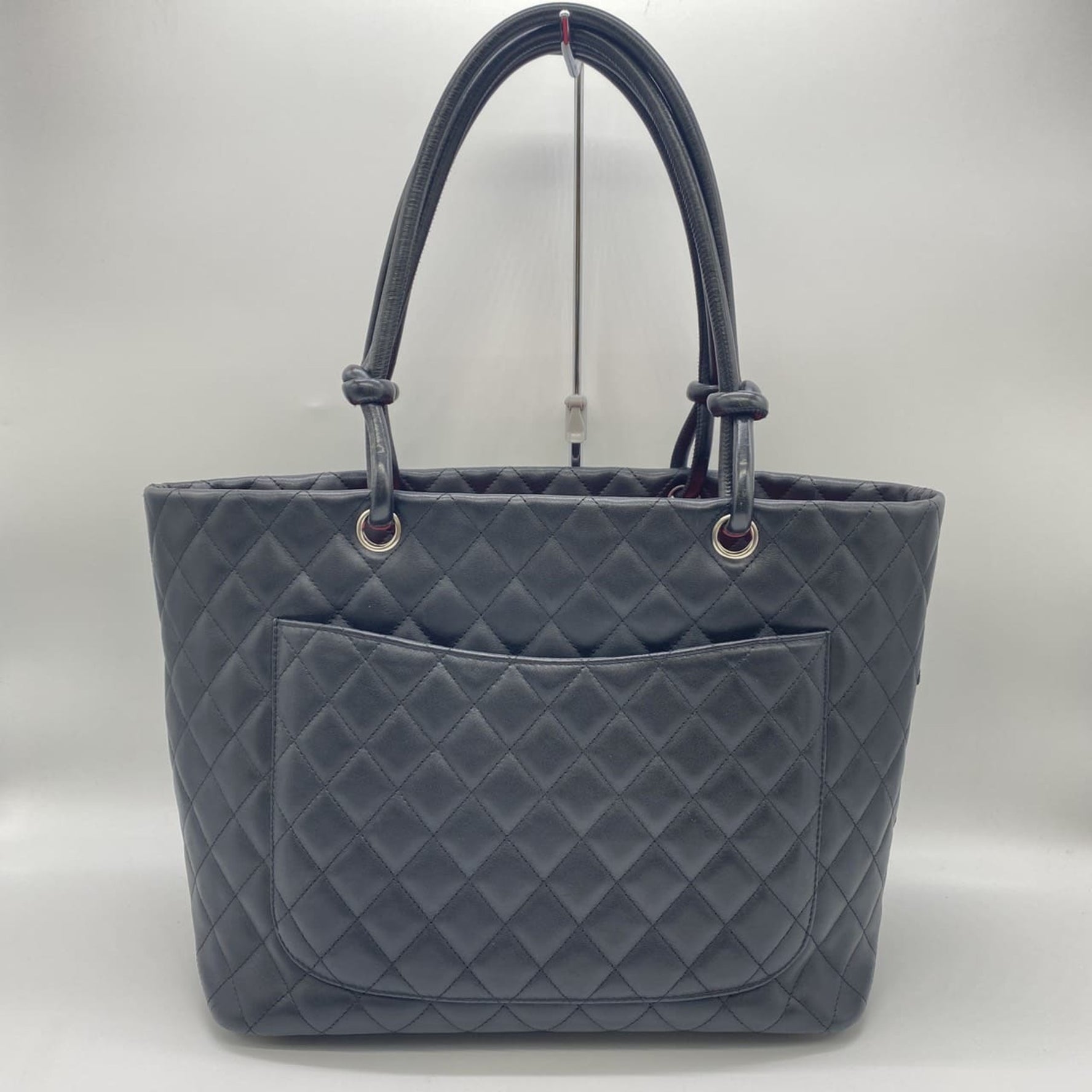 CHANEL Cambon Tote Bag, Handbag, Shoulder Calfskin, and Men's