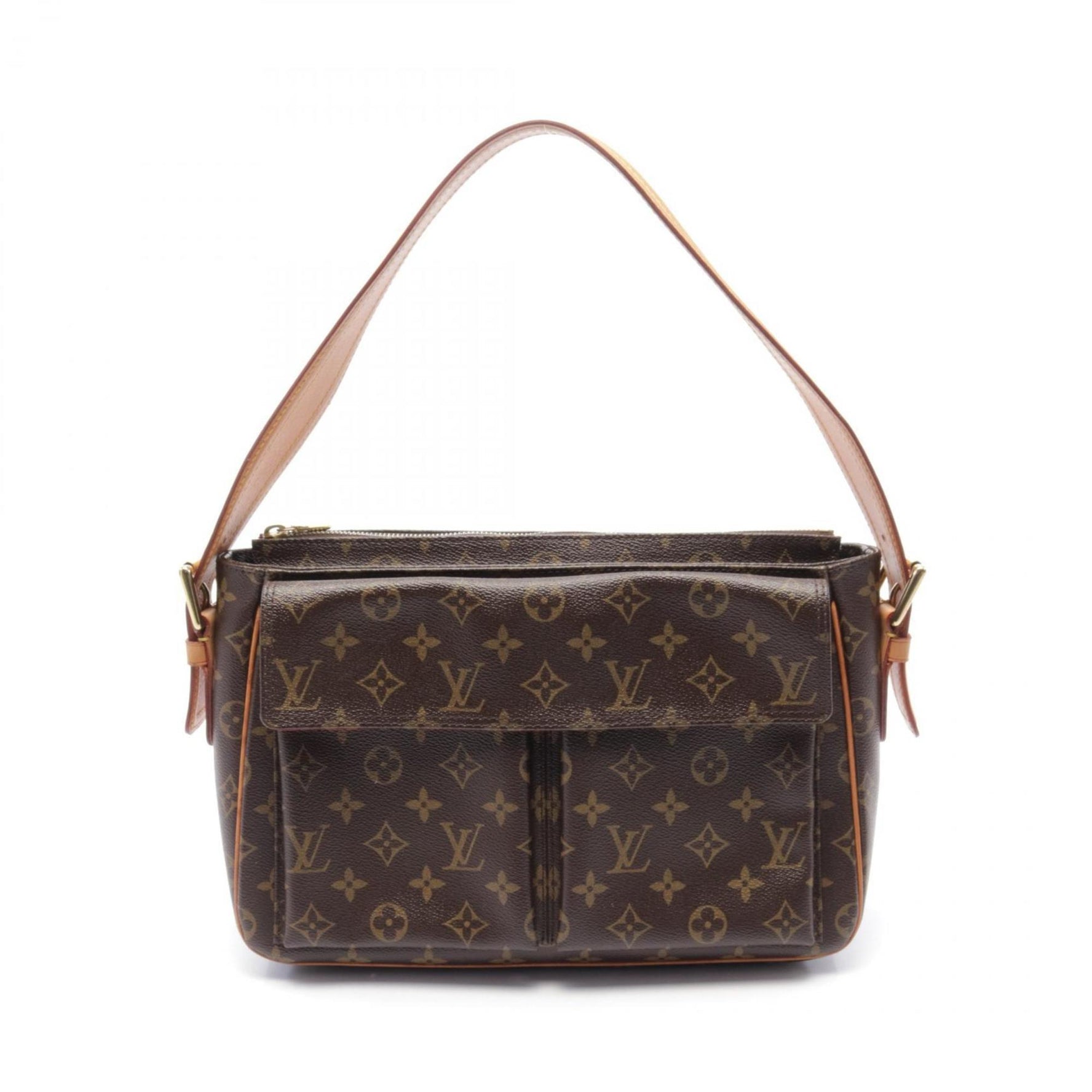 Louis Vuitton Vivacite GM Shoulder Bag Coated Canvas Leather Monogram