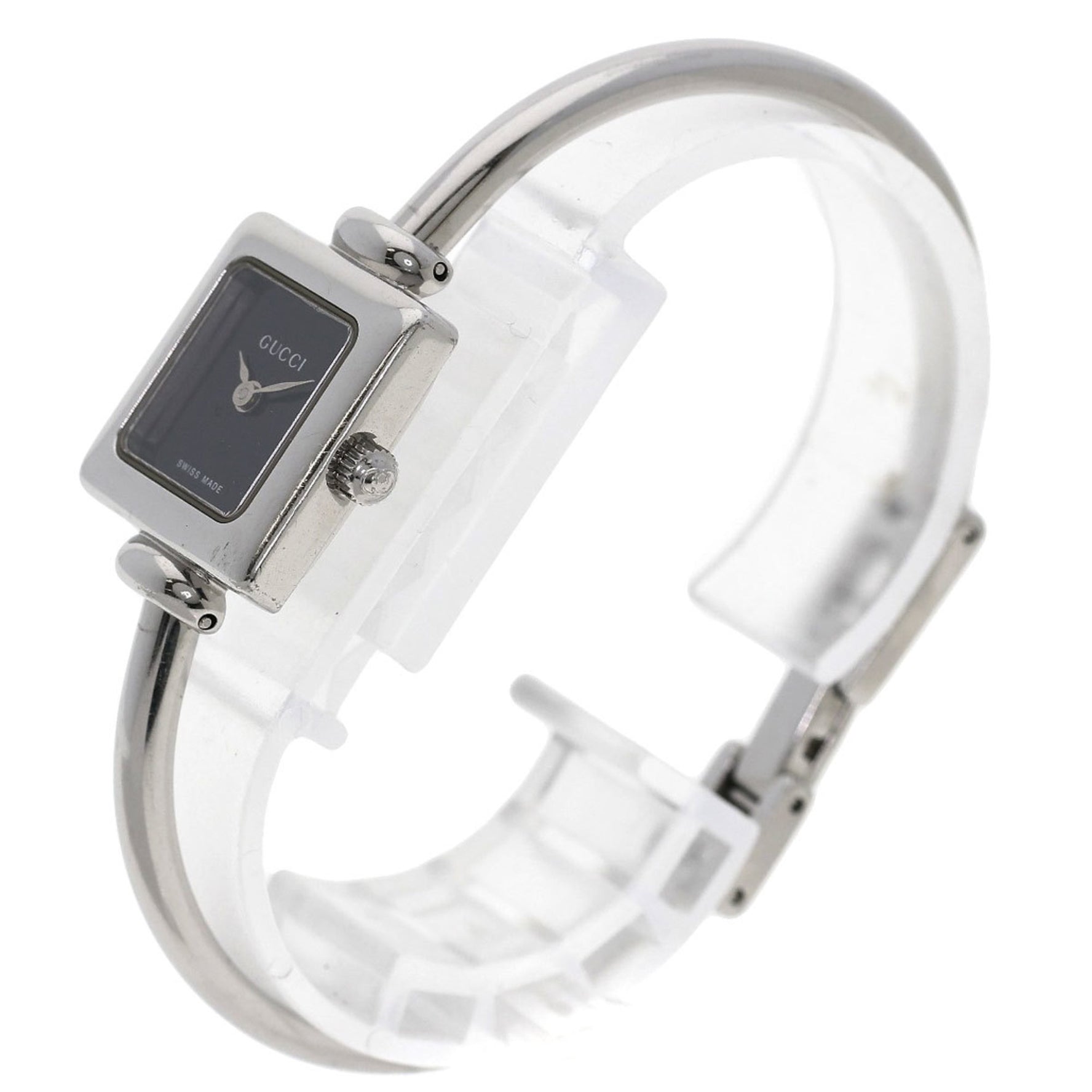 Gucci Square Face Watch Stainless Steel SS Ladies