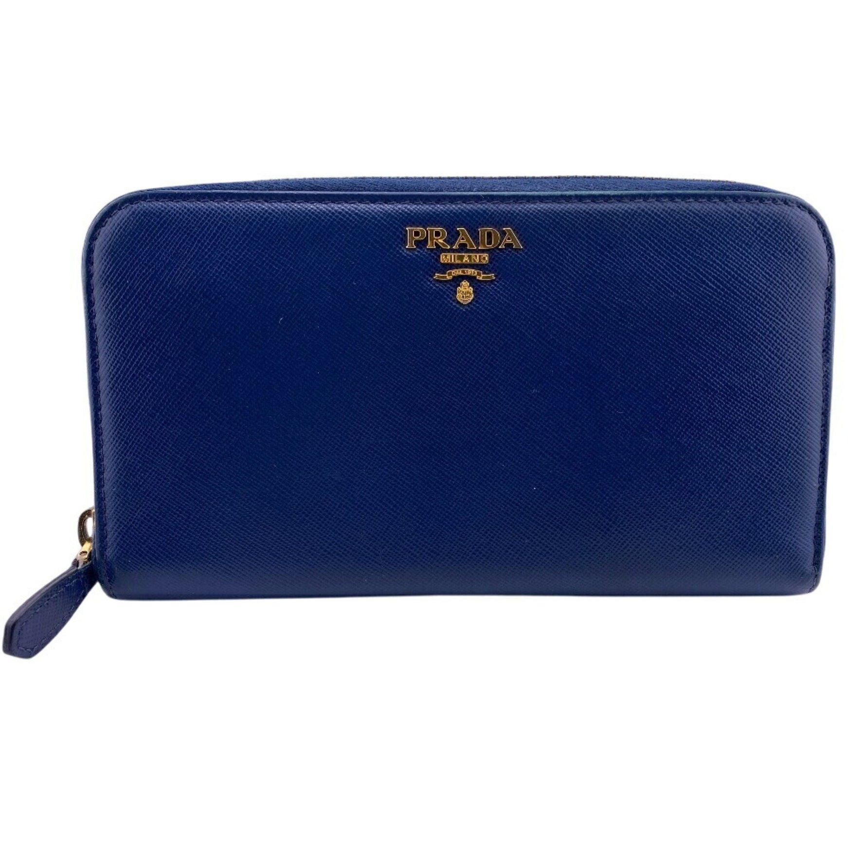 PRADA Round Zip Saffiano Long Wallet