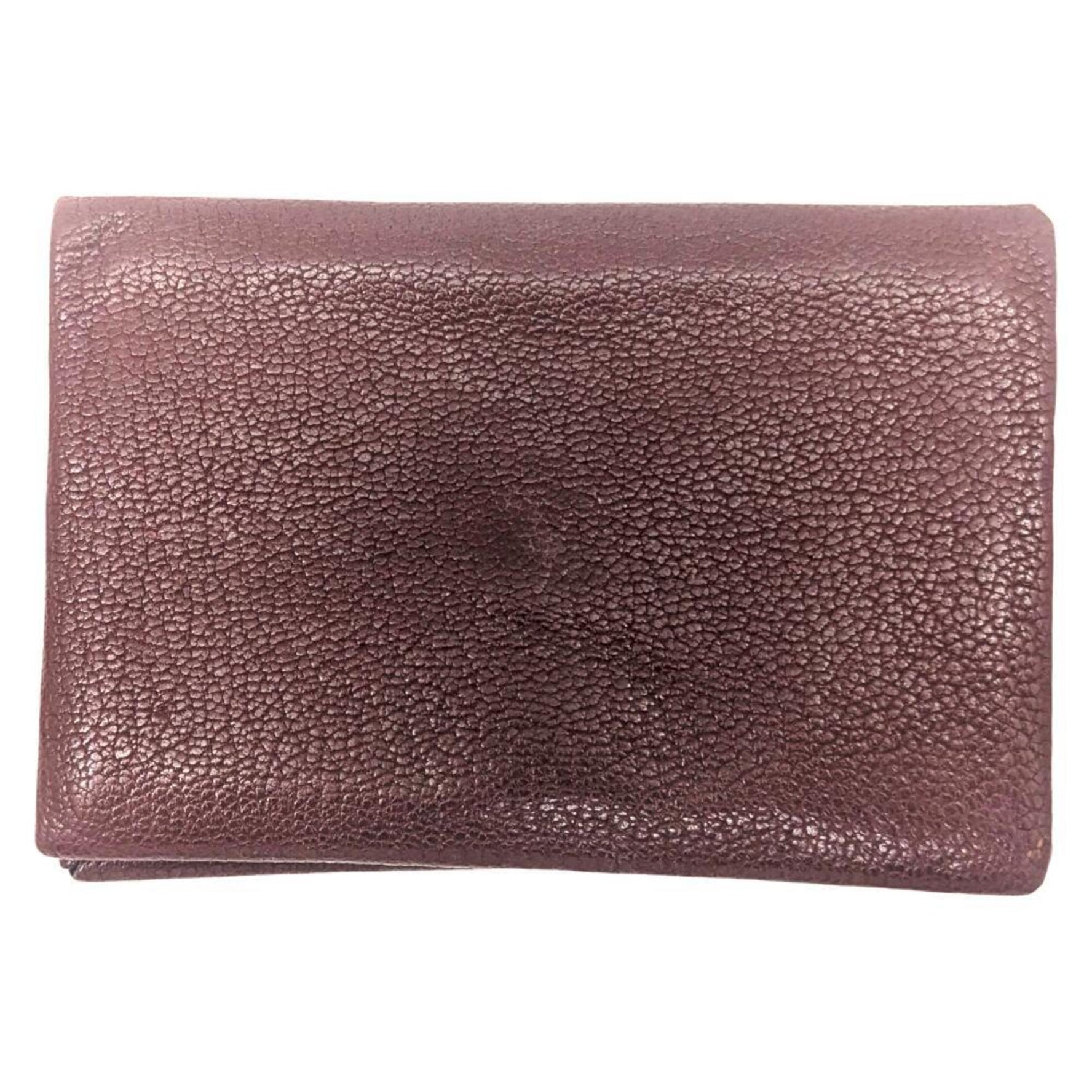 HERMES Calvi Business Card Case, Chevre, Wine Red, L□ Stamp, Made in 2008, Leather, Men's/Women's
