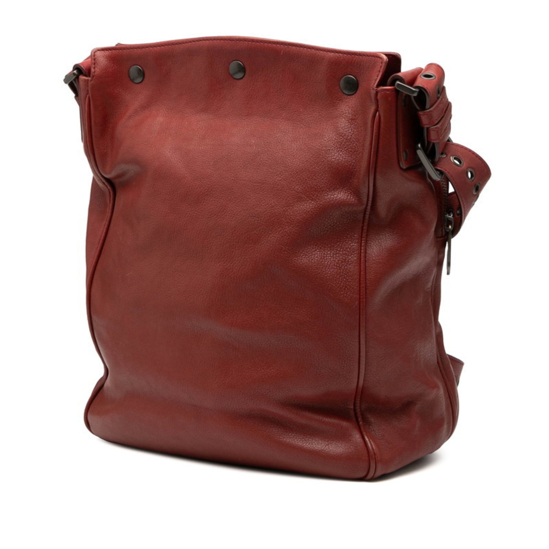 Bottega Veneta Intrecciato Shoulder Bag in Red Leather