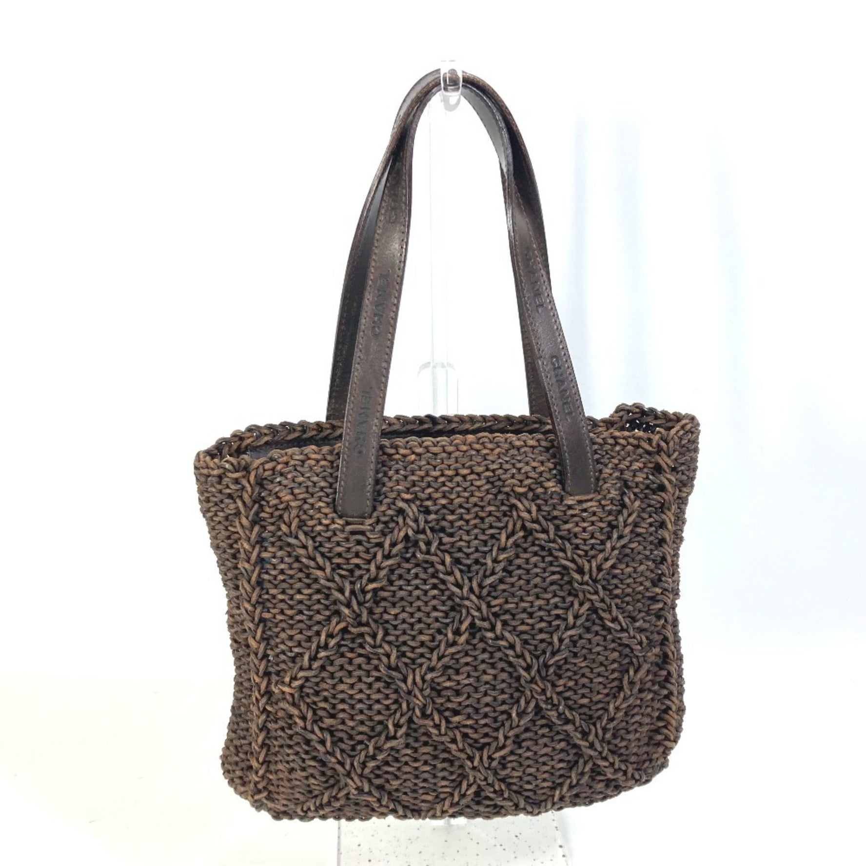CHANEL Tote Bag, Braided Shoulder Vintage Handbag, Leather