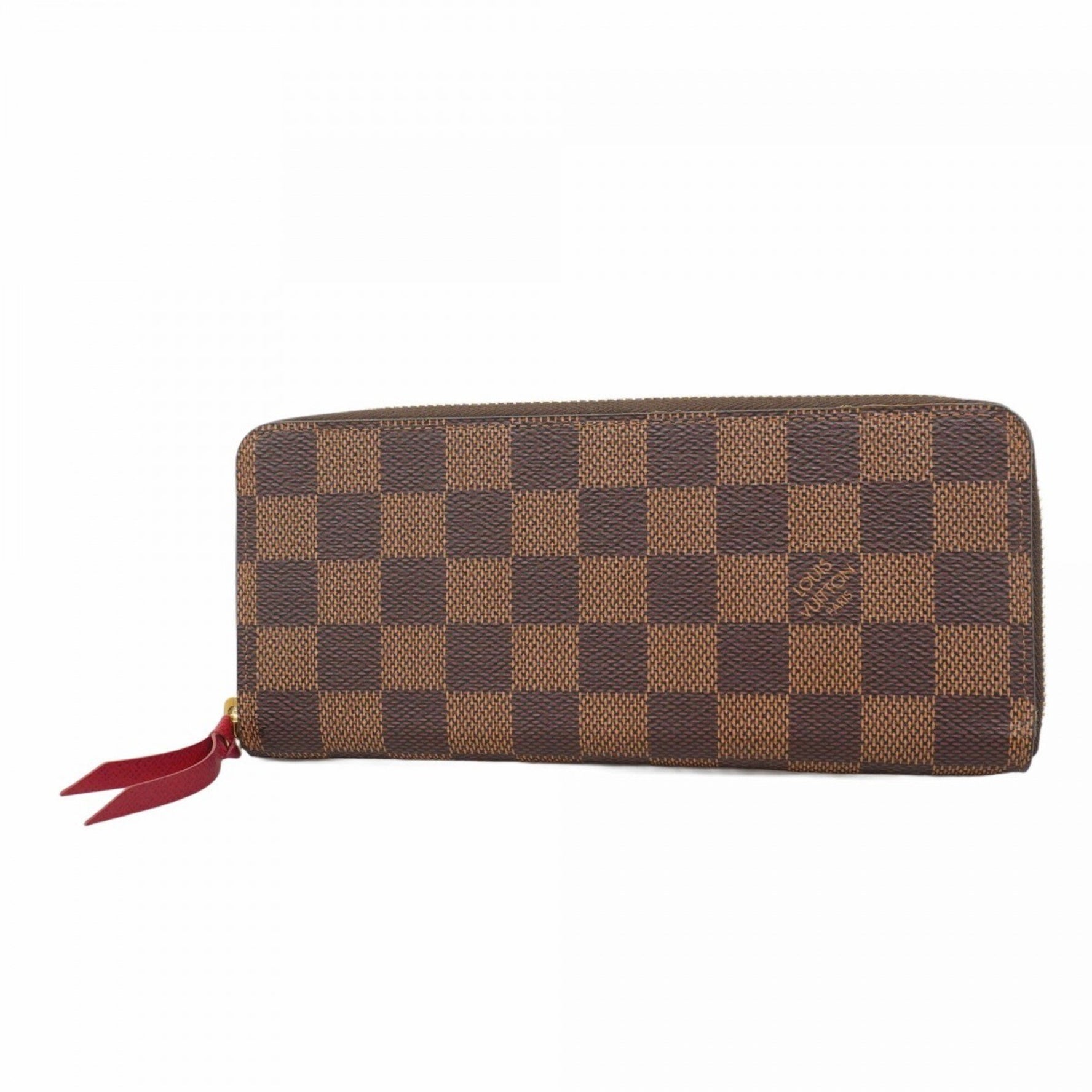 Louis Vuitton Damier Portefeuille Clemence Long Wallet Ebene Cerise