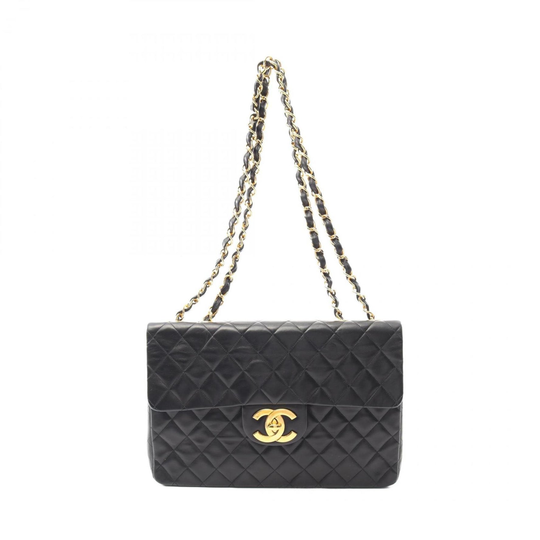 CHANEL Deca Matelasse 34 Shoulder Bag Lambskin (Sheepskin)