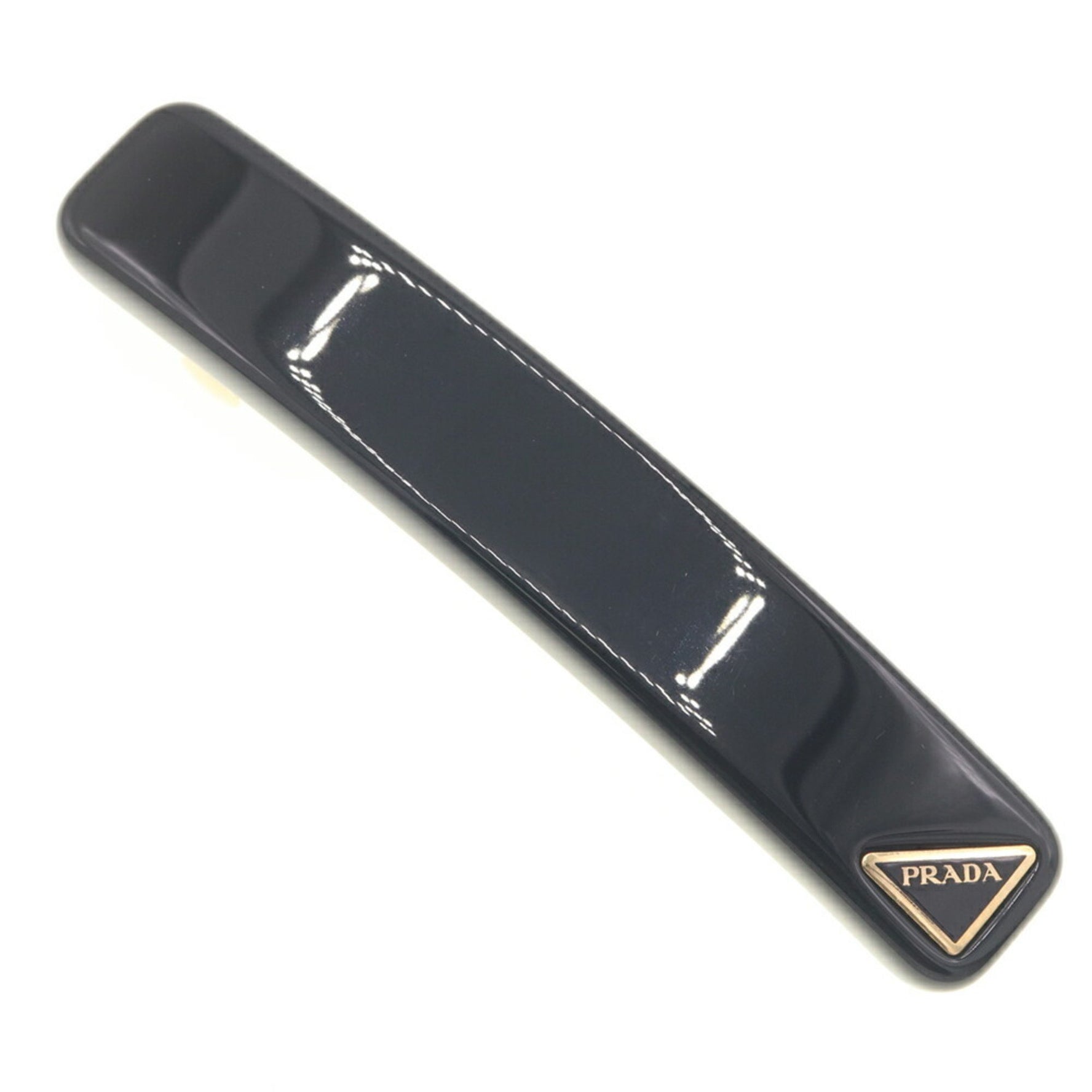 Prada Barrette Plex Hair Clip Methacrylate Brass Triangle