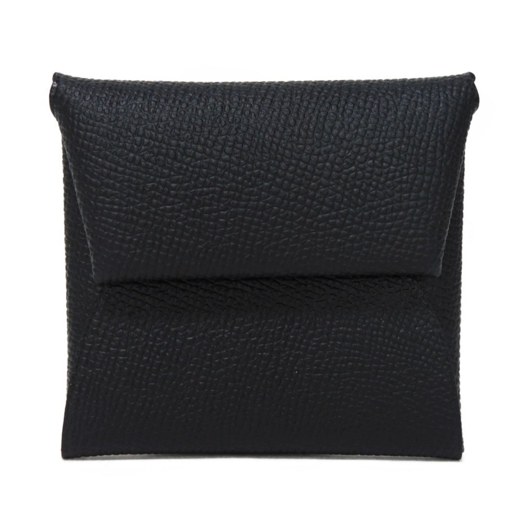 Hermes Coin Case Bastia Epsom Silver Snap Button Unused Veau W Engraved Men's