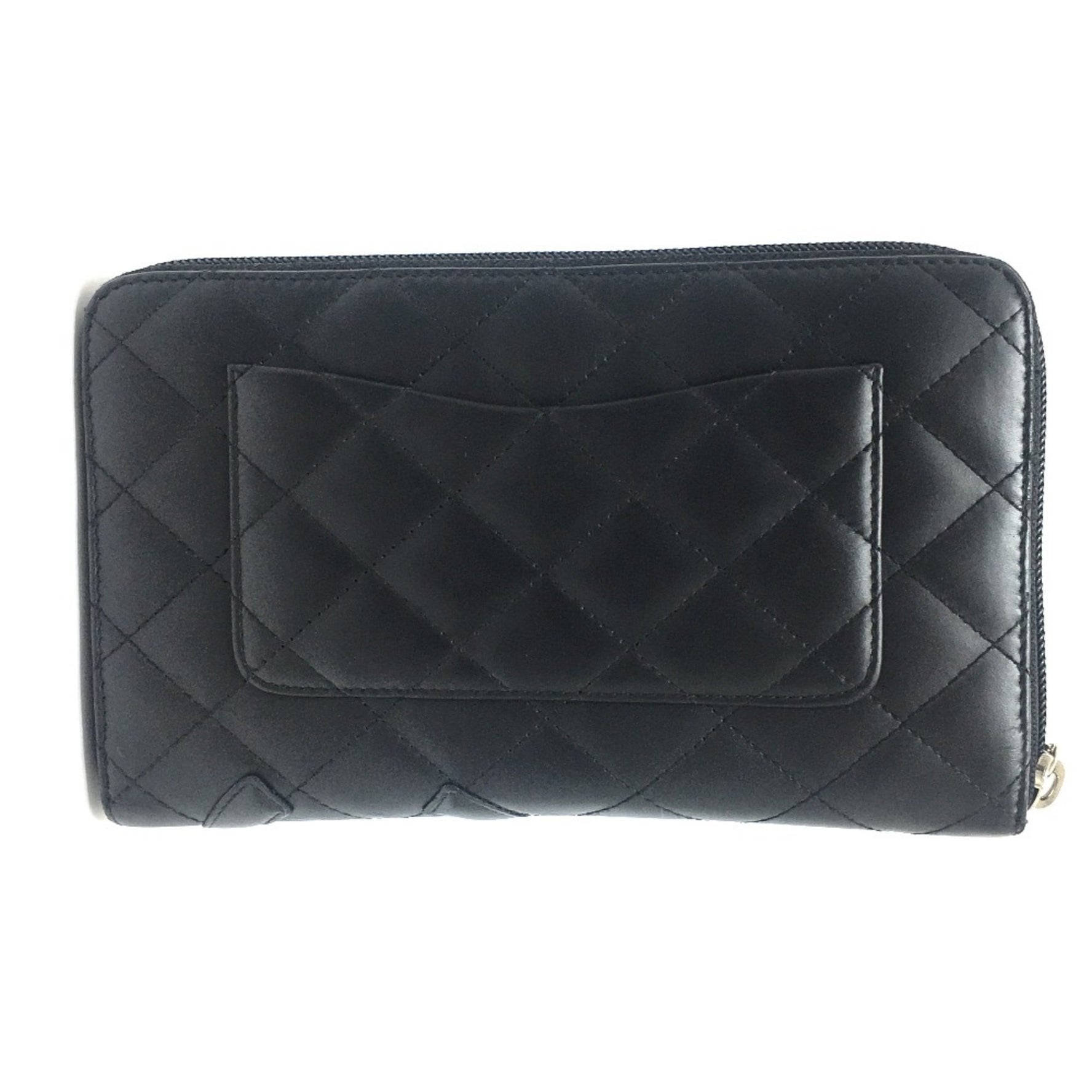 Chanel Cambon Line Zip Around Long Wallet x pink