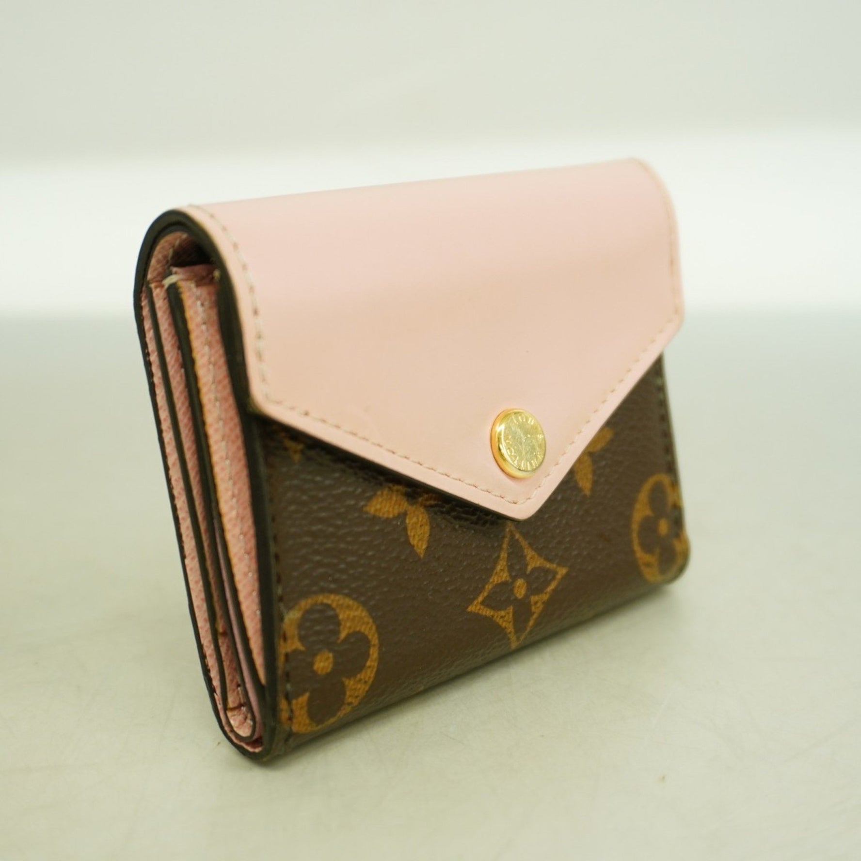 Louis Vuitton Monogram Zoe Tri-fold Wallet Brown Rose Ballerine
