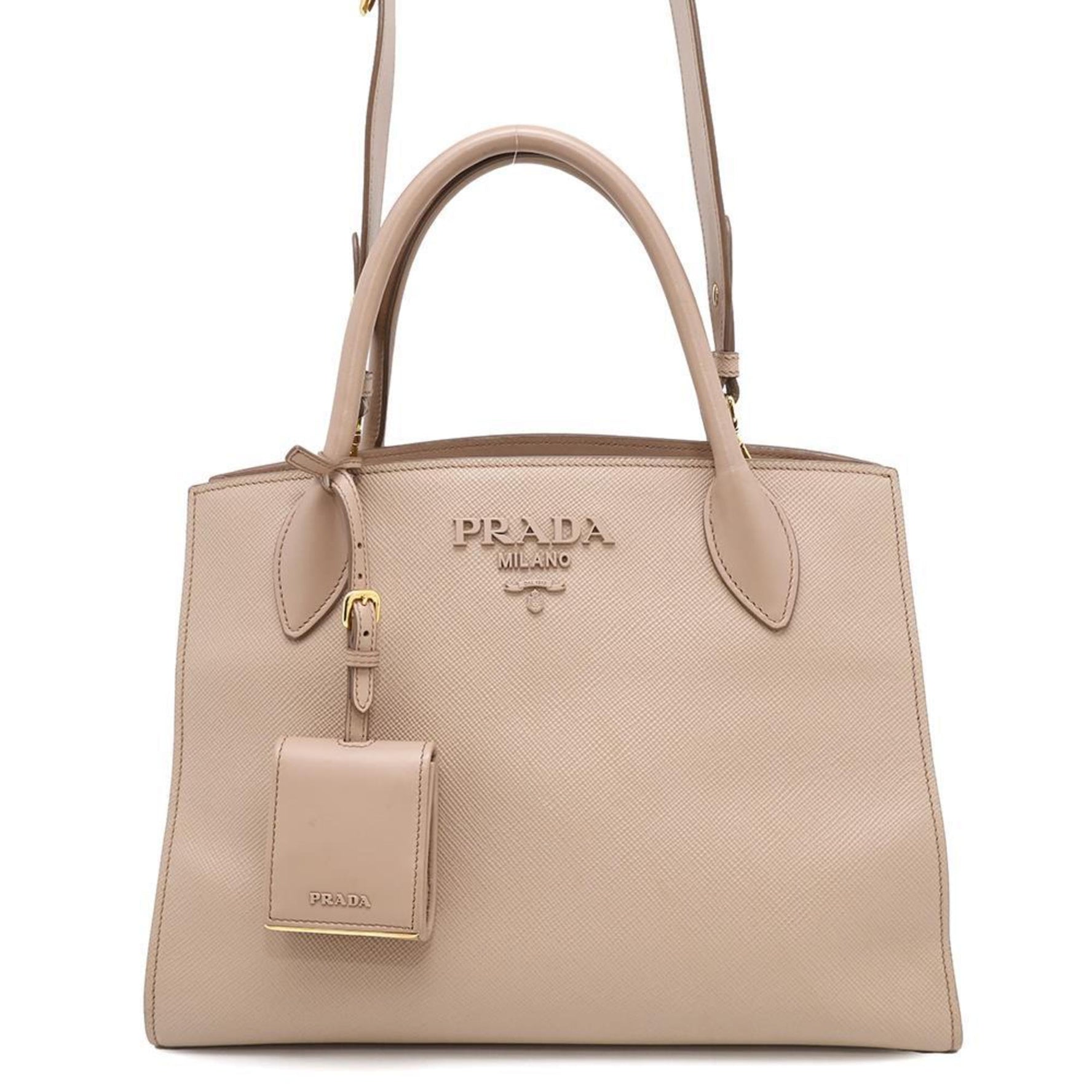Prada Tote Bag Monochrome Leather