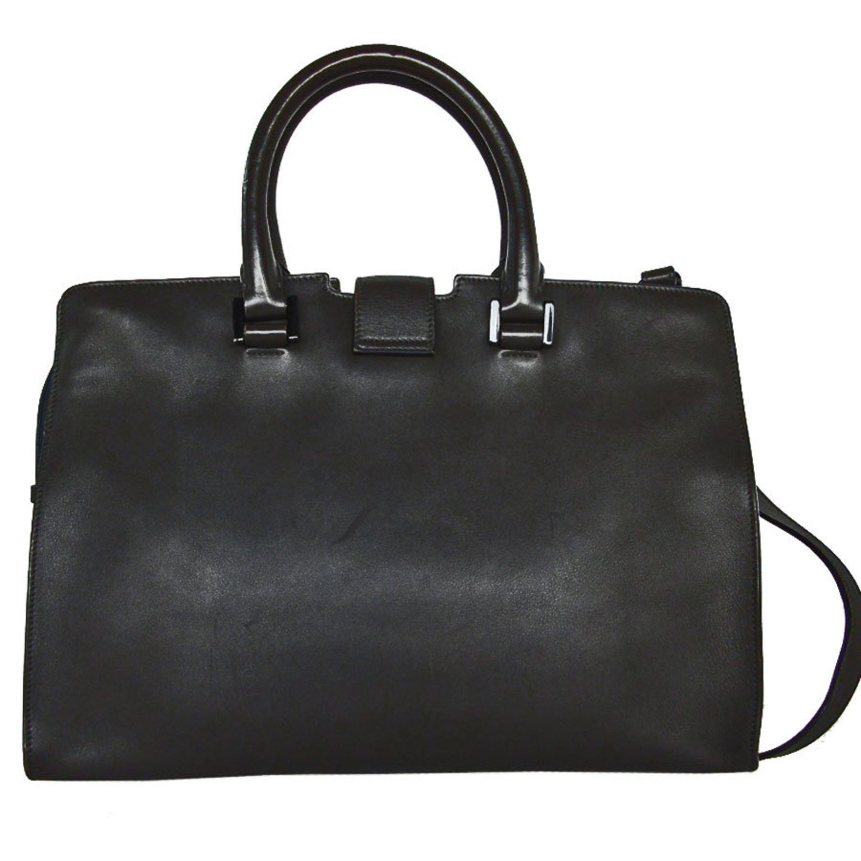 Saint Laurent Handbag Shoulder Bag Baby Cabas Leather Grey