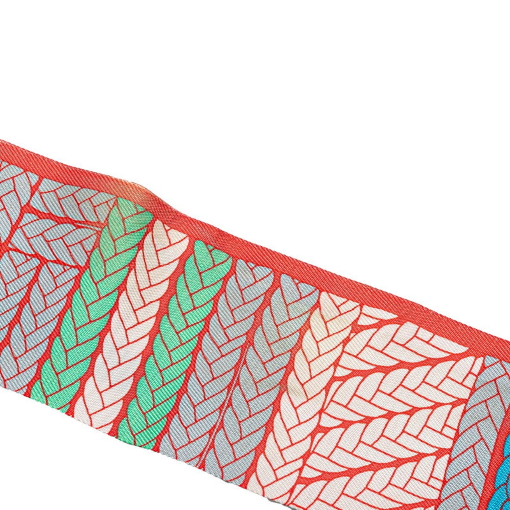 Hermes Twilly Tresses H Scarf Muffler Orange Multicolor Silk