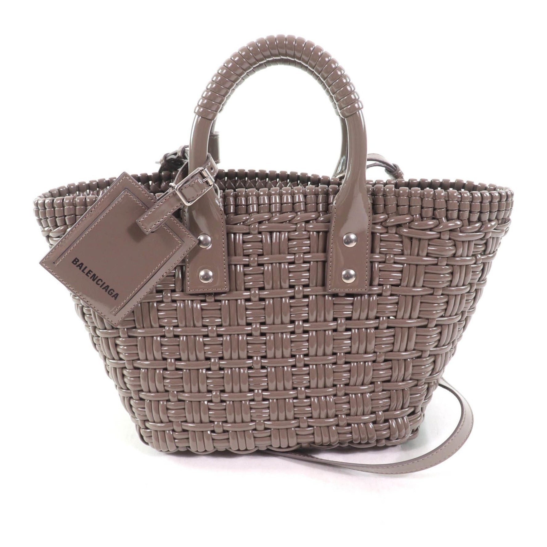 BALENCIAGA Bistro XS Basket Bag with Shoulder Strap, Includes Dust Bag, Made in Italy