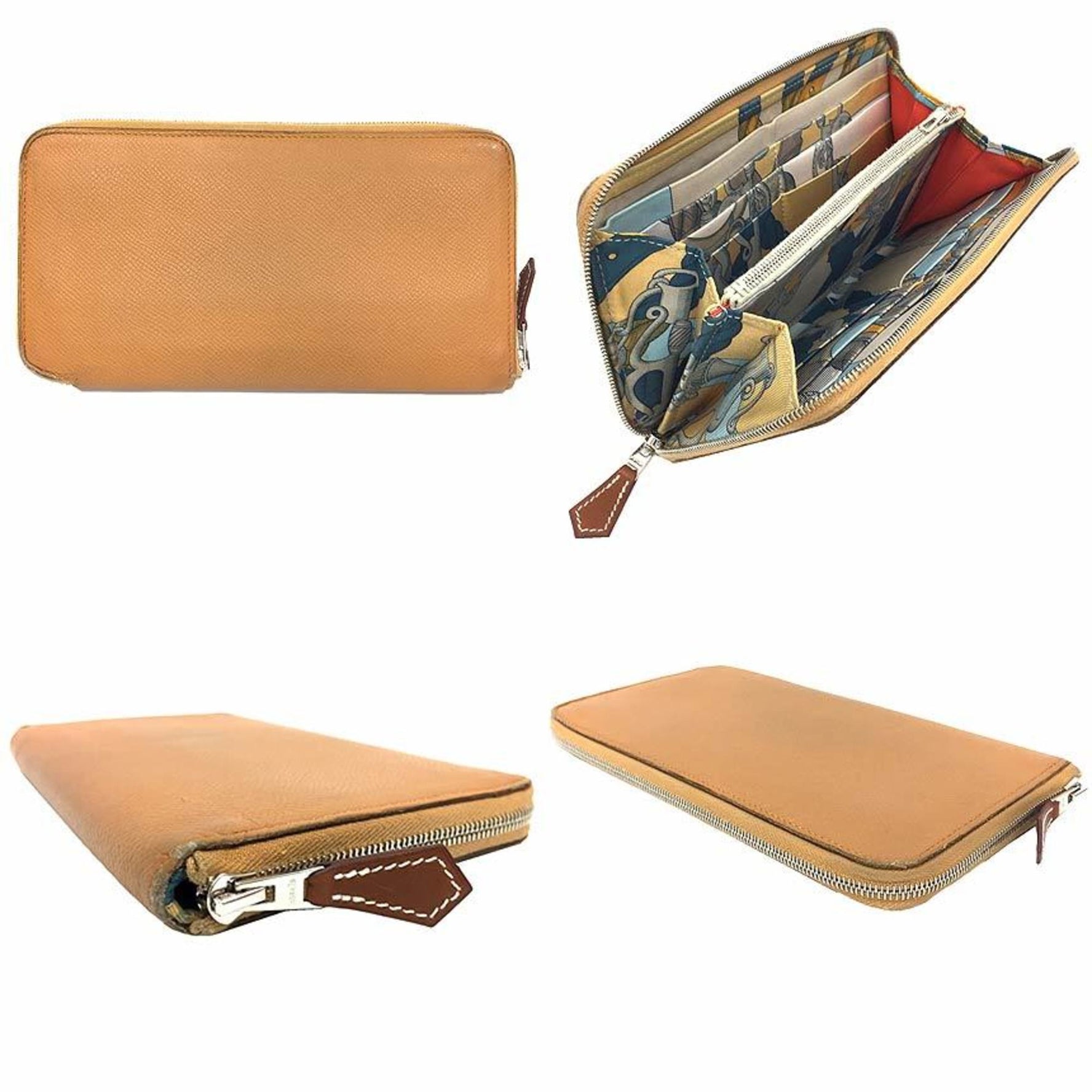 HERMES Azap Silkin Wallet Long Round Della Cavalleria