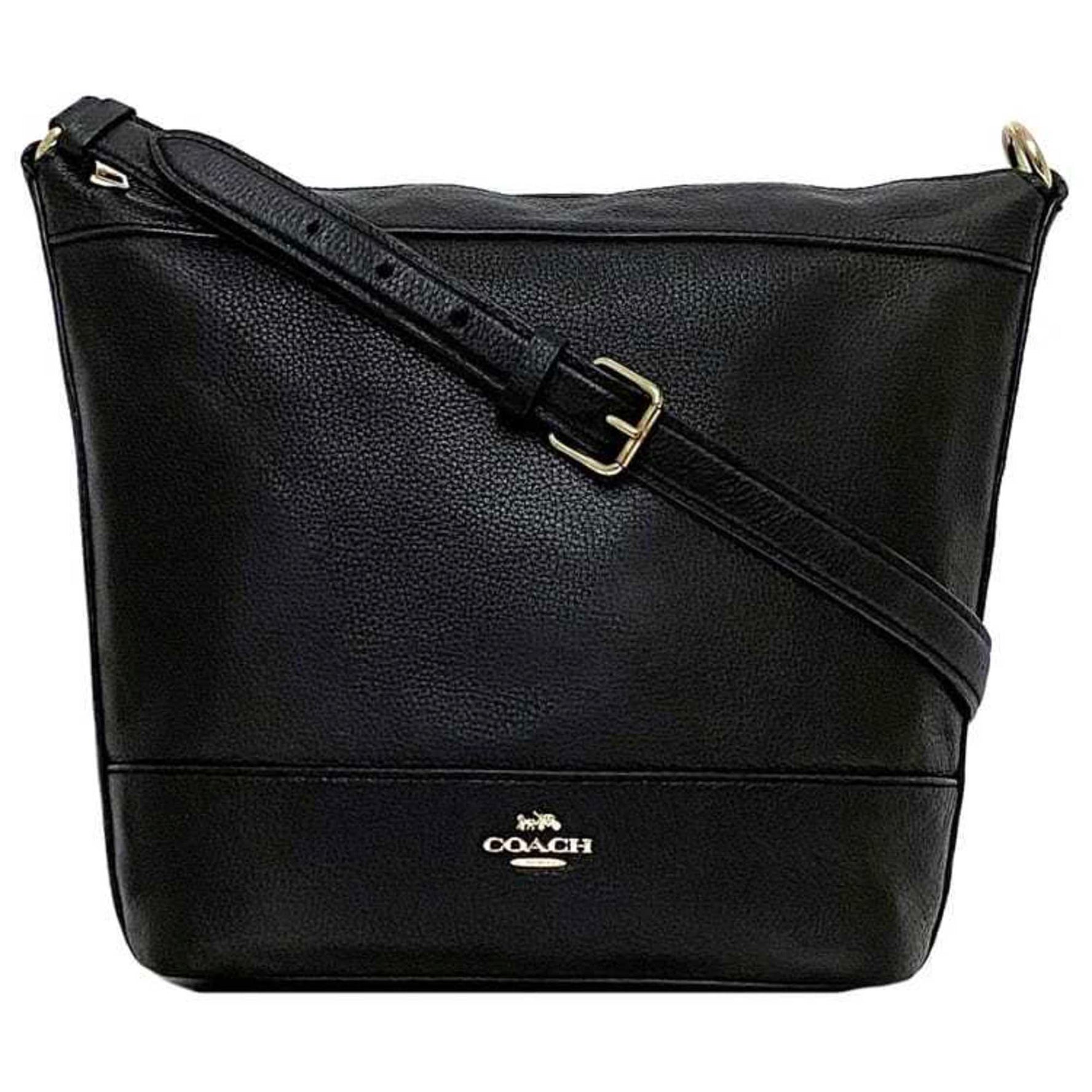 Coach Chain Shoulder Bag Leather Crossbody Bucket